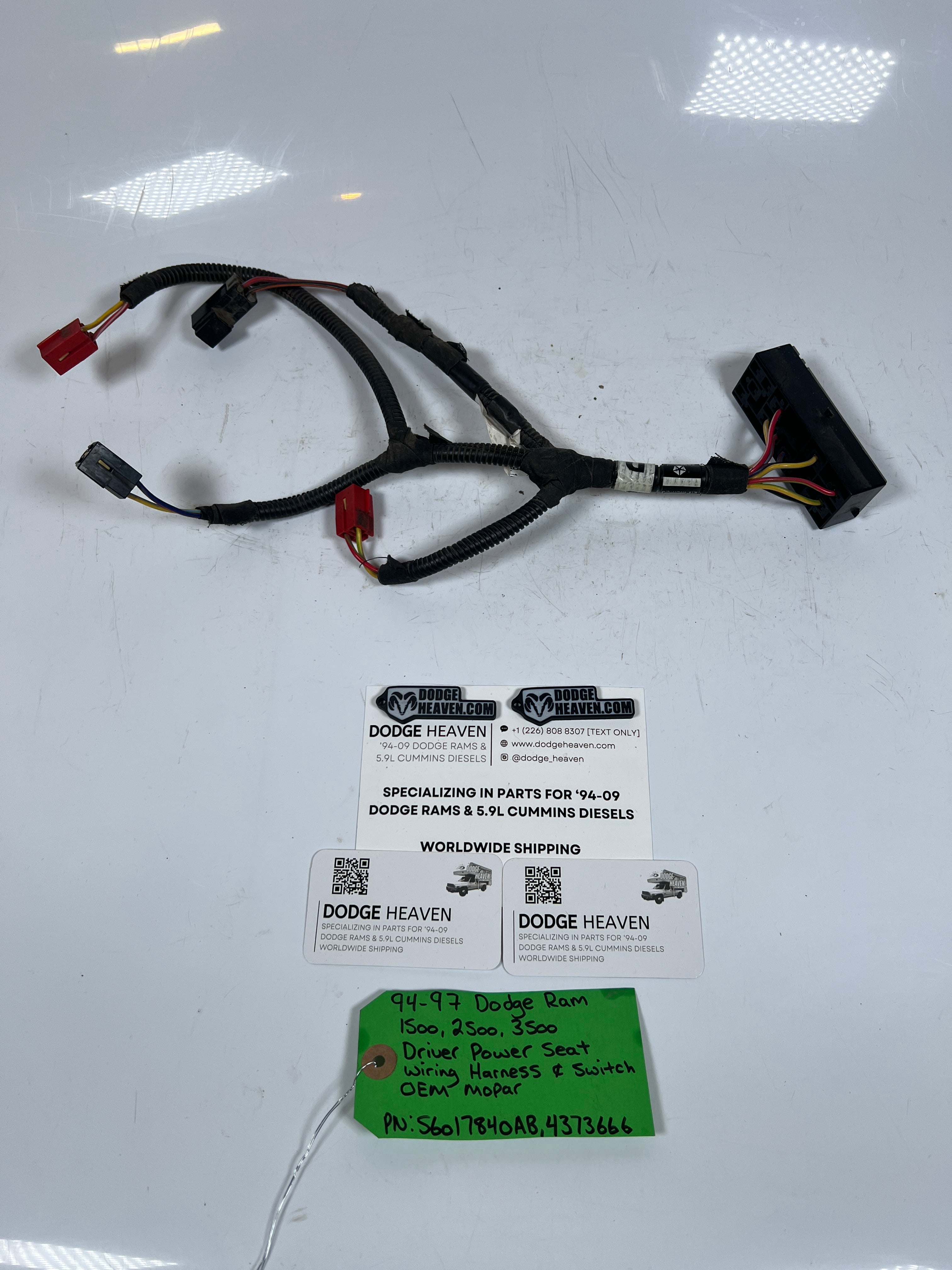 1994-1997 Dodge Ram Driver-Side Power Seat Wiring Harness & Switch (OEM)