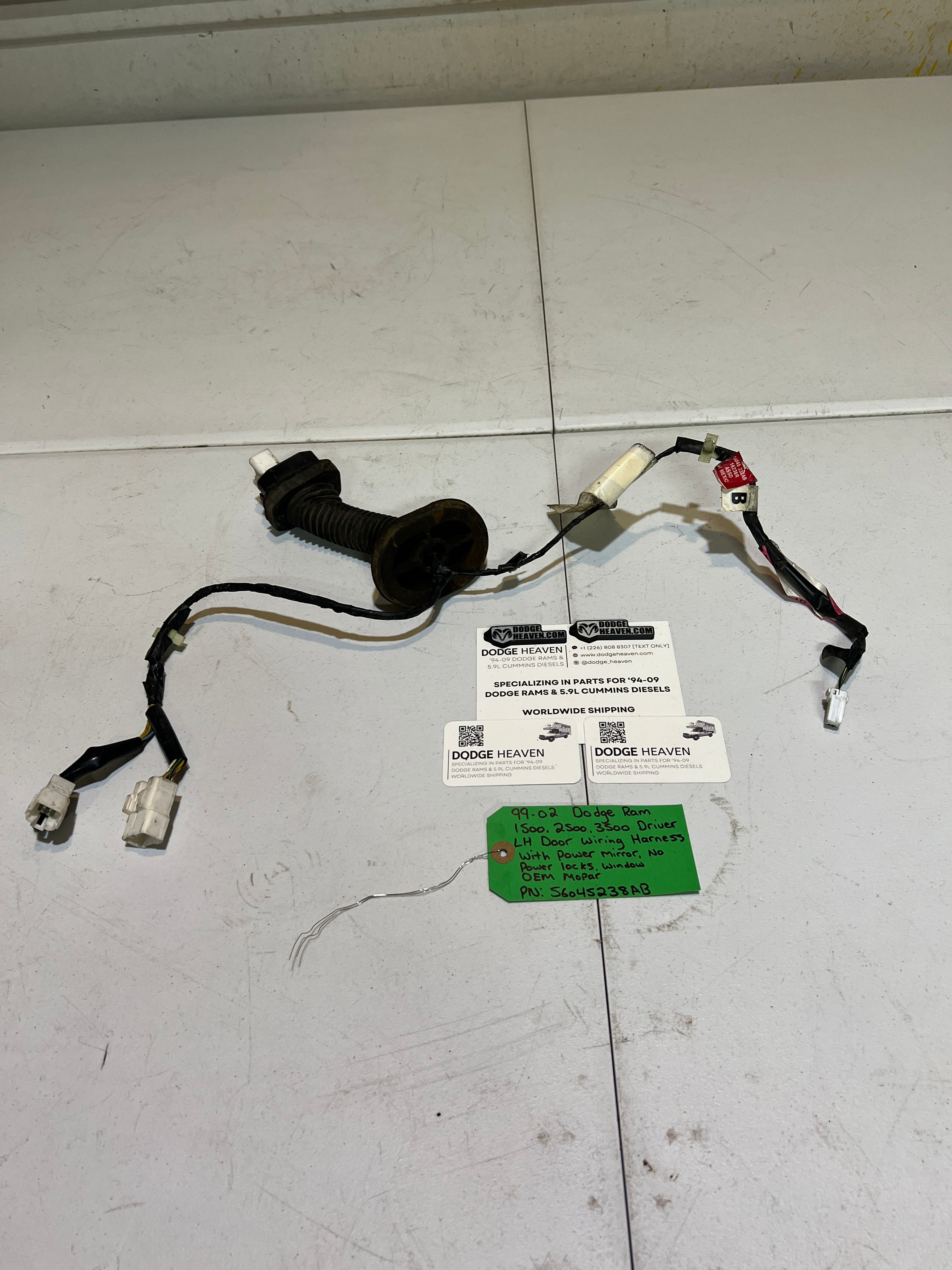 1999-2002 Dodge Ram Driver Door Wiring Harness Power Mirror