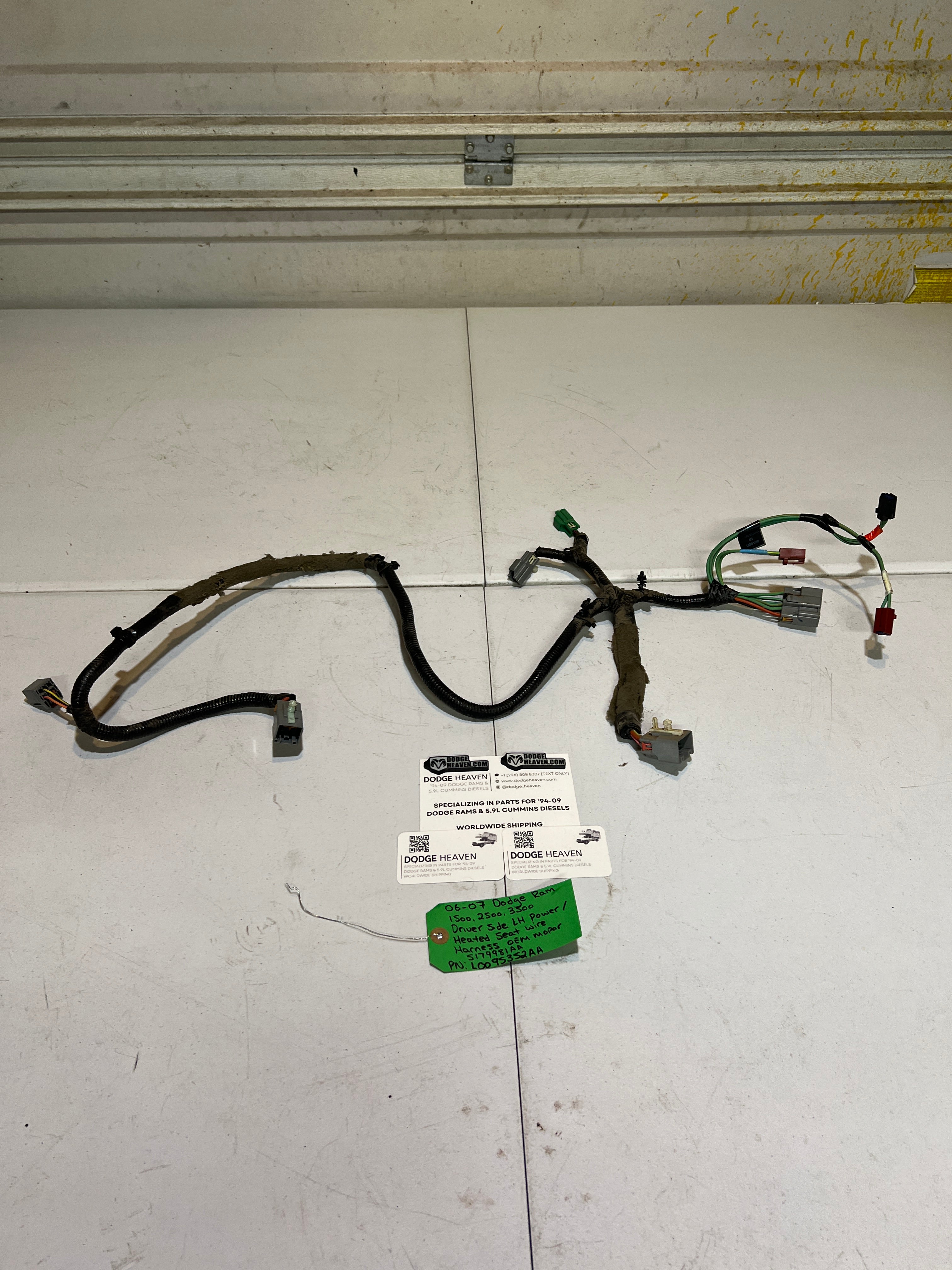 2006-2007 Dodge Ram Driver Power Heated Seat Wiring Harness