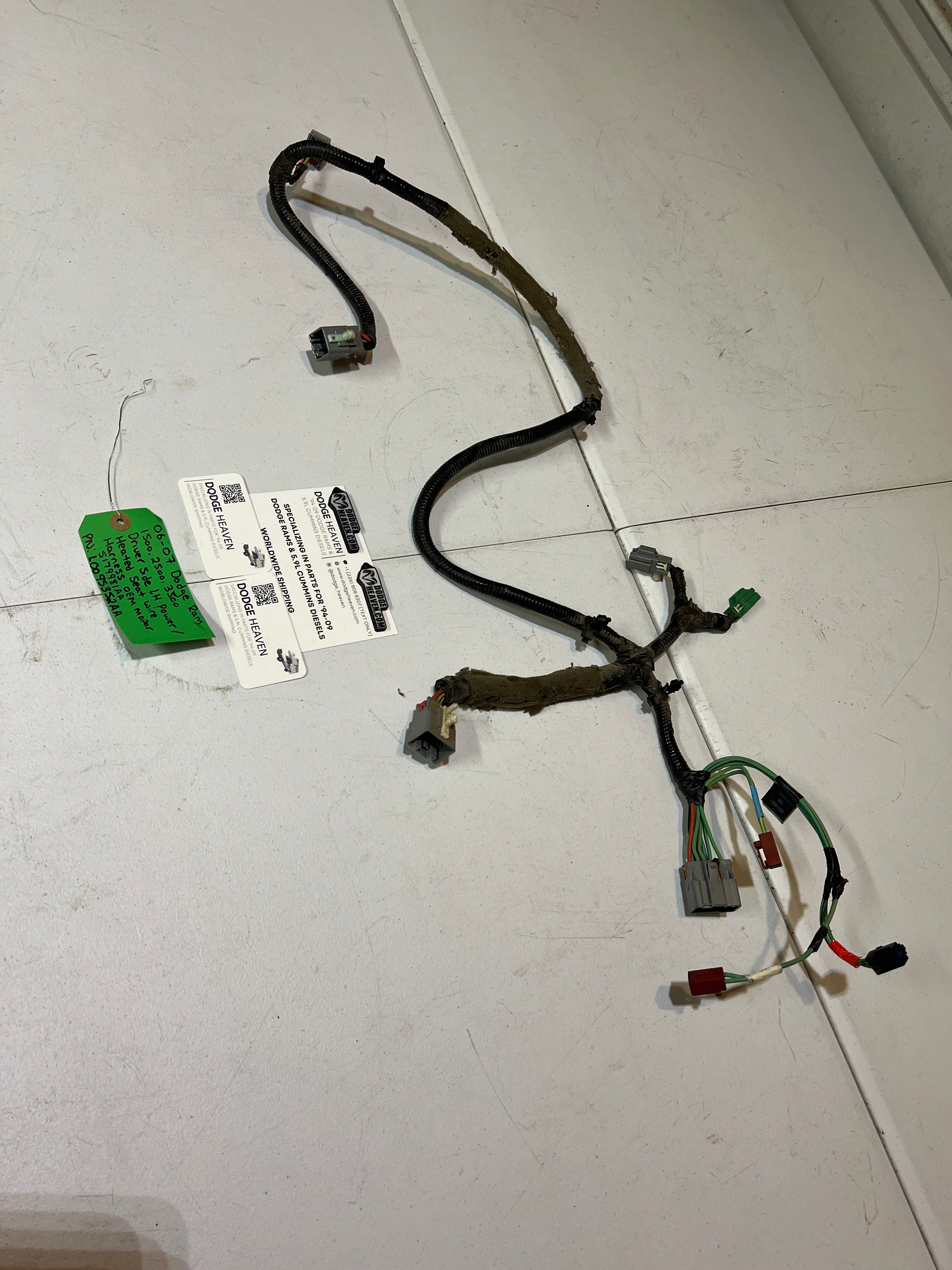 2006-2007 Dodge Ram Driver Power Heated Seat Wiring Harness