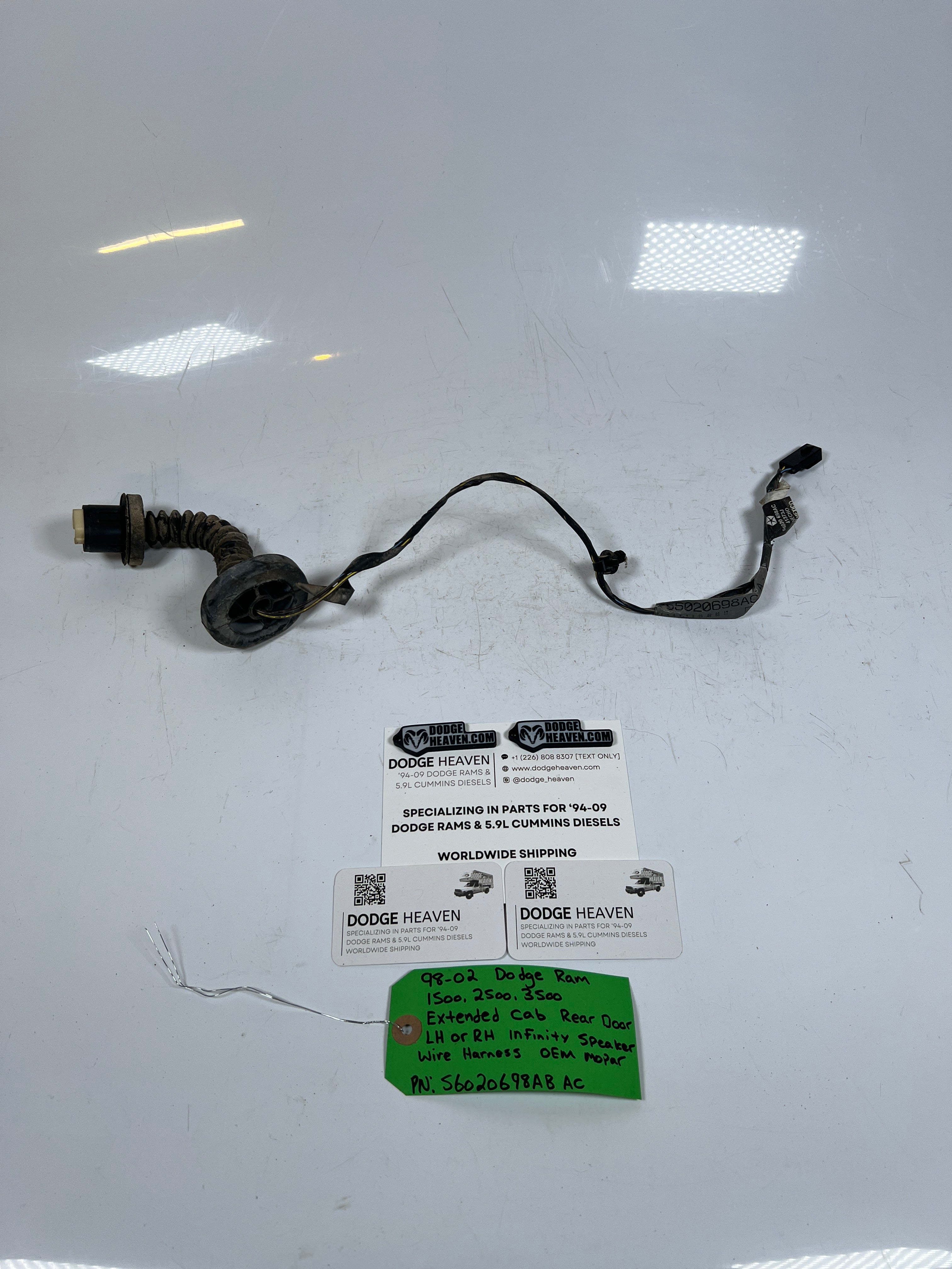1998-2002 Dodge Ram 1500 2500 3500 Rear Door Speaker Wire Harness (OEM)