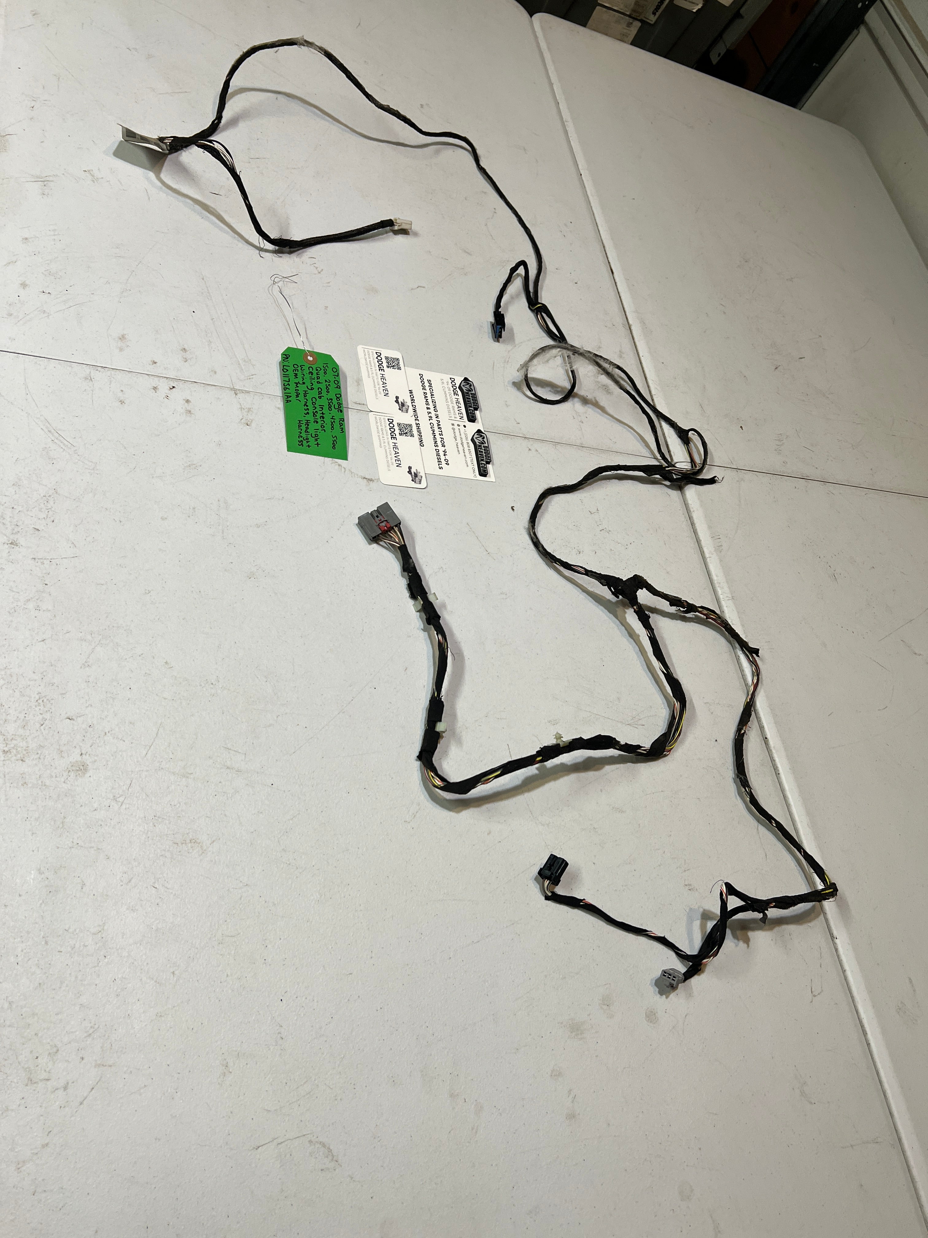 2007-2009 Dodge Ram Quad Cab Headliner Console Light Wiring Harness
