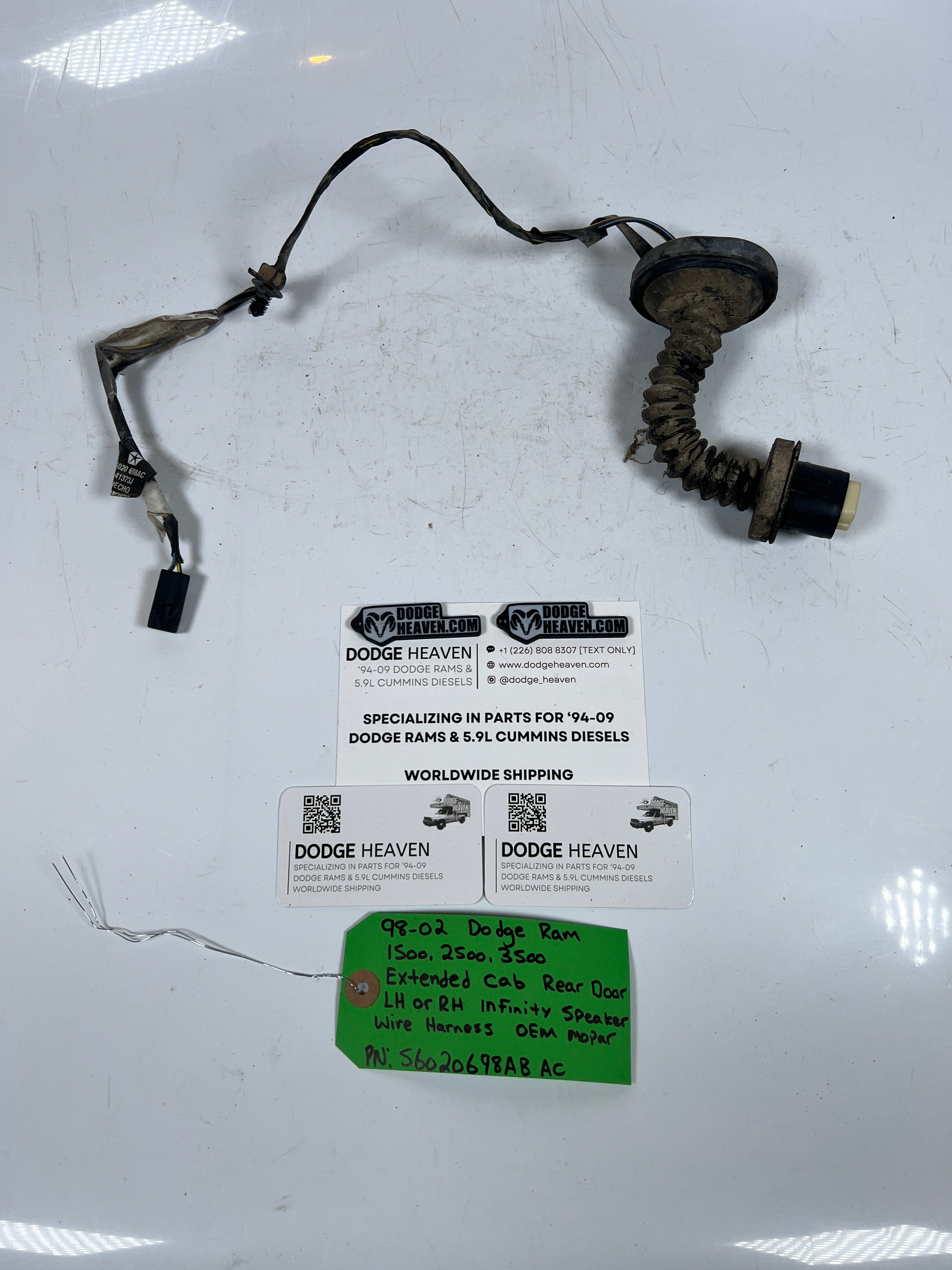 1998-2002 Dodge Ram 1500 2500 3500 Rear Door Speaker Wire Harness (OEM)