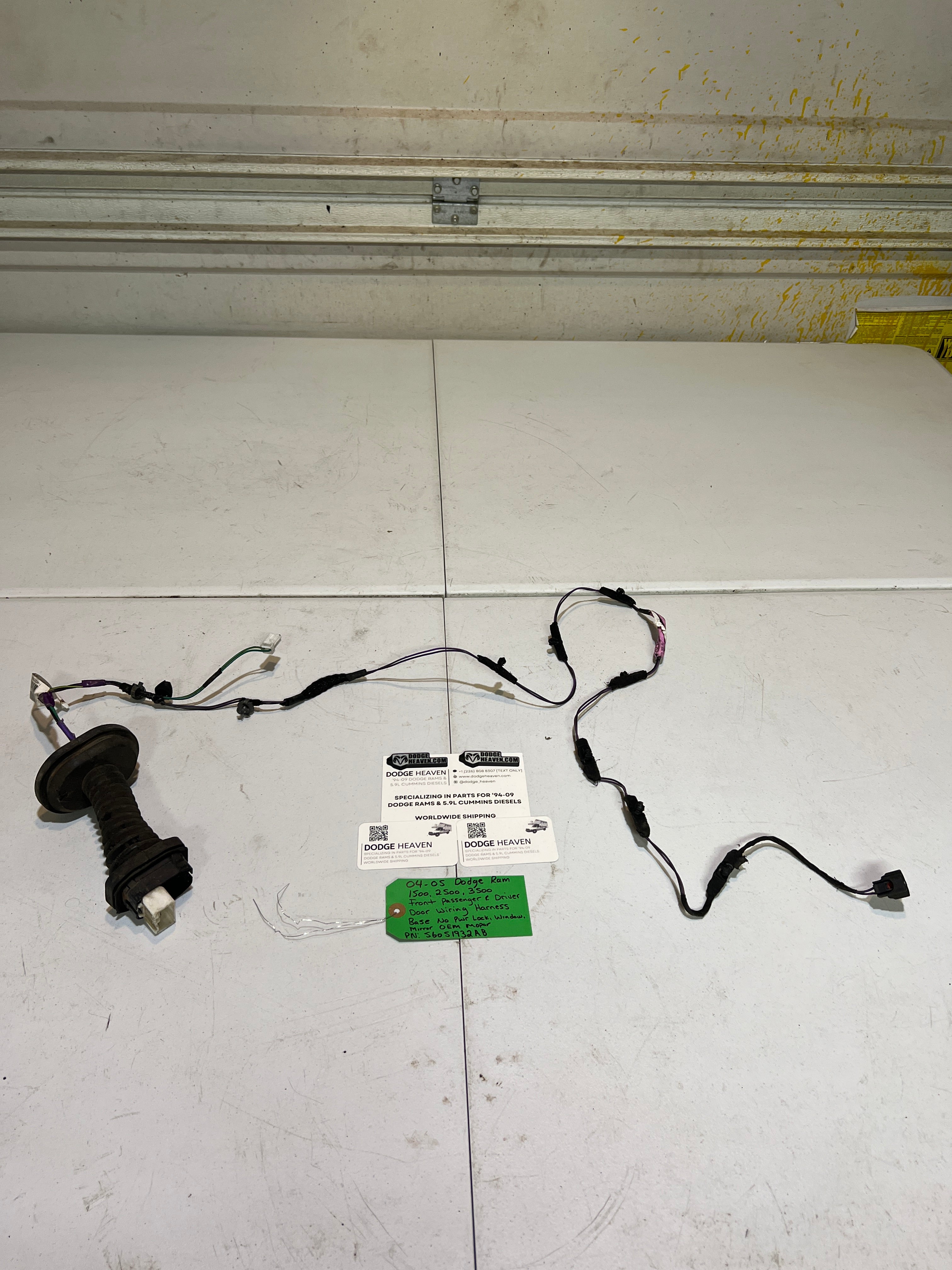 2004-2005 Dodge Ram Front RH & LH Door Wiring Harness Base