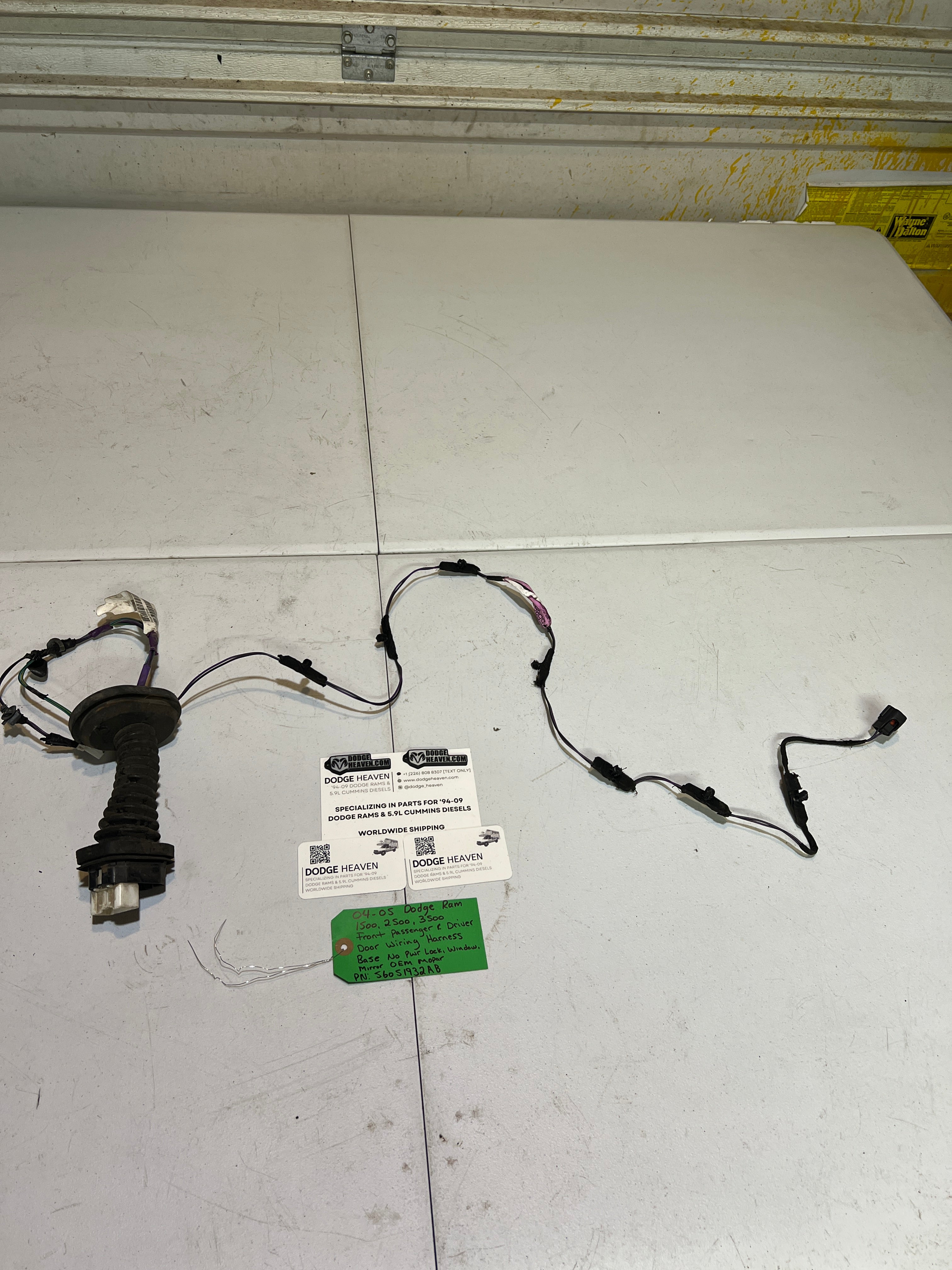 2004-2005 Dodge Ram Front RH & LH Door Wiring Harness Base