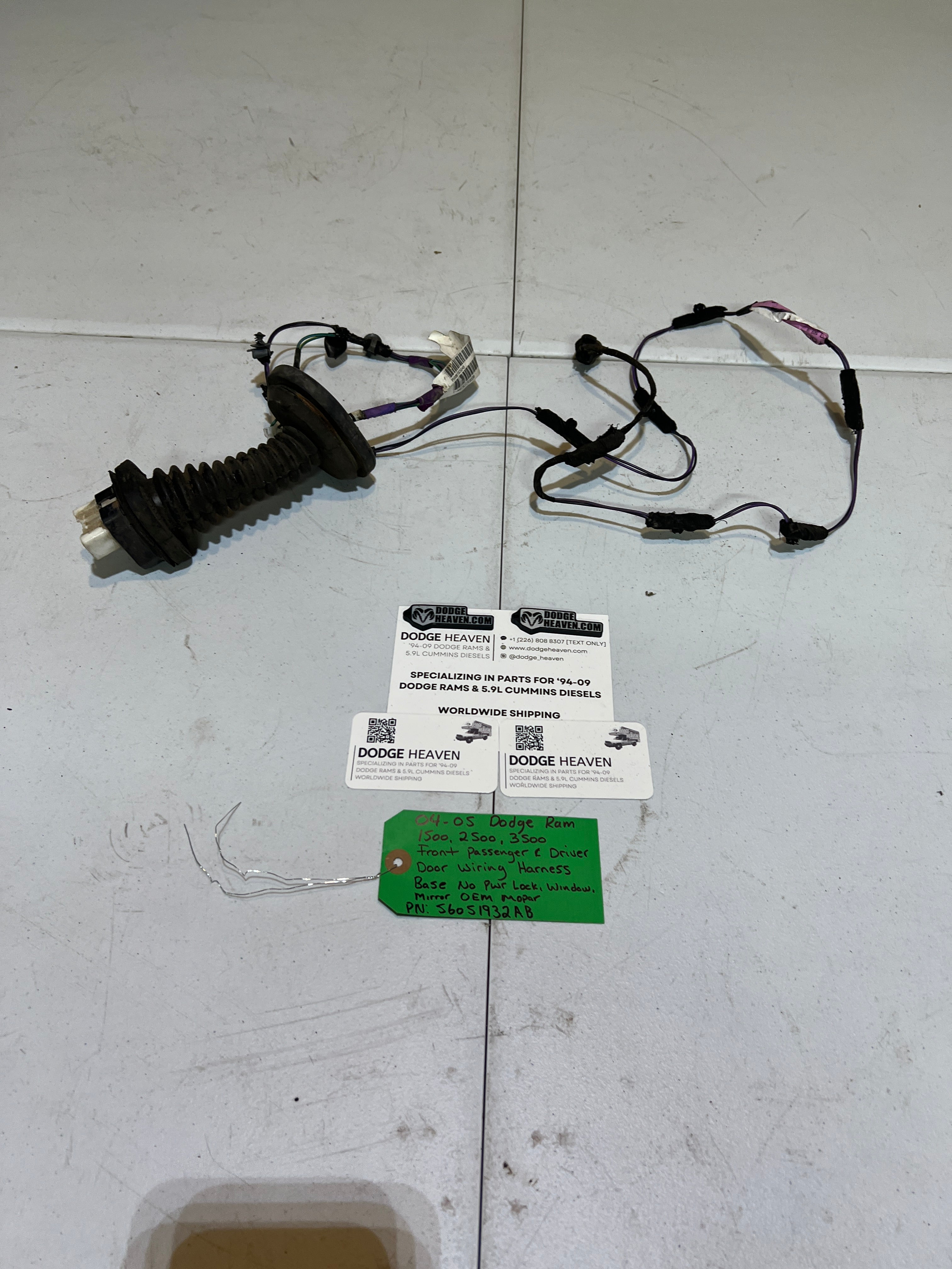 2004-2005 Dodge Ram Front RH & LH Door Wiring Harness Base