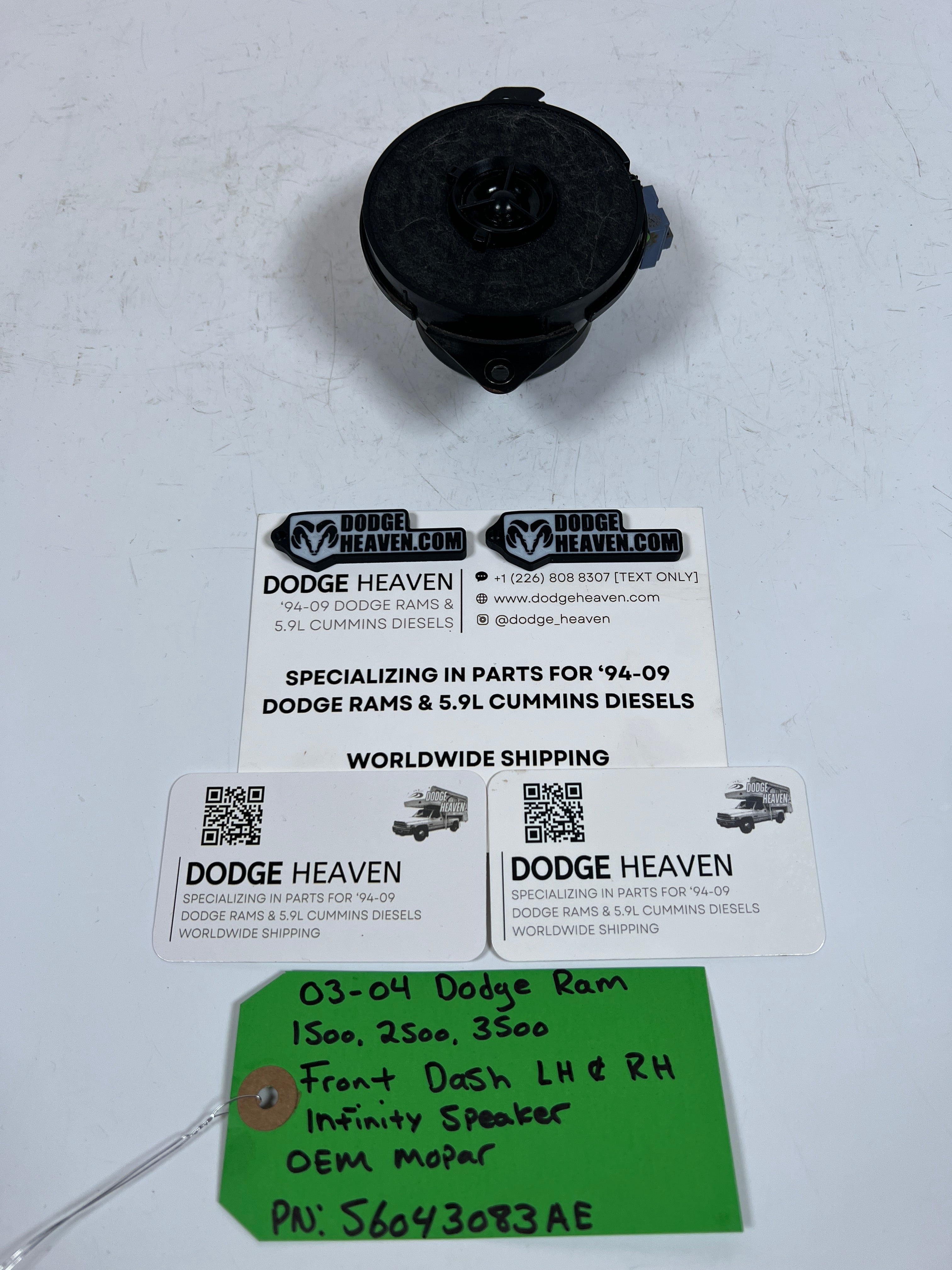 2003-2004 Dodge Ram 1500-3500 Front Dash LH or RH Infinity Speaker