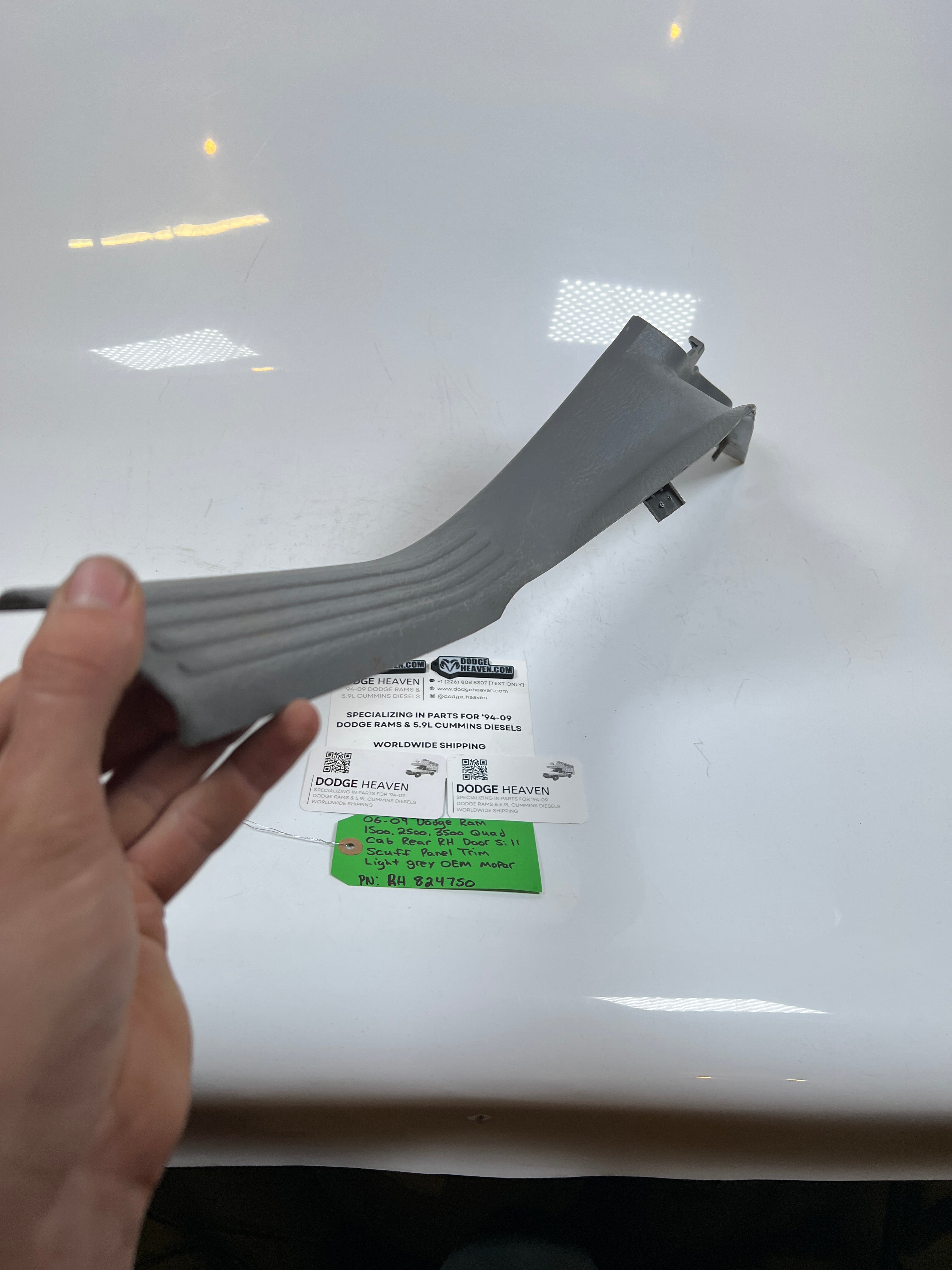 2006-2009 Dodge Ram 1500-3500 Quad Cab Rear RH Door Sill Panel Light Grey