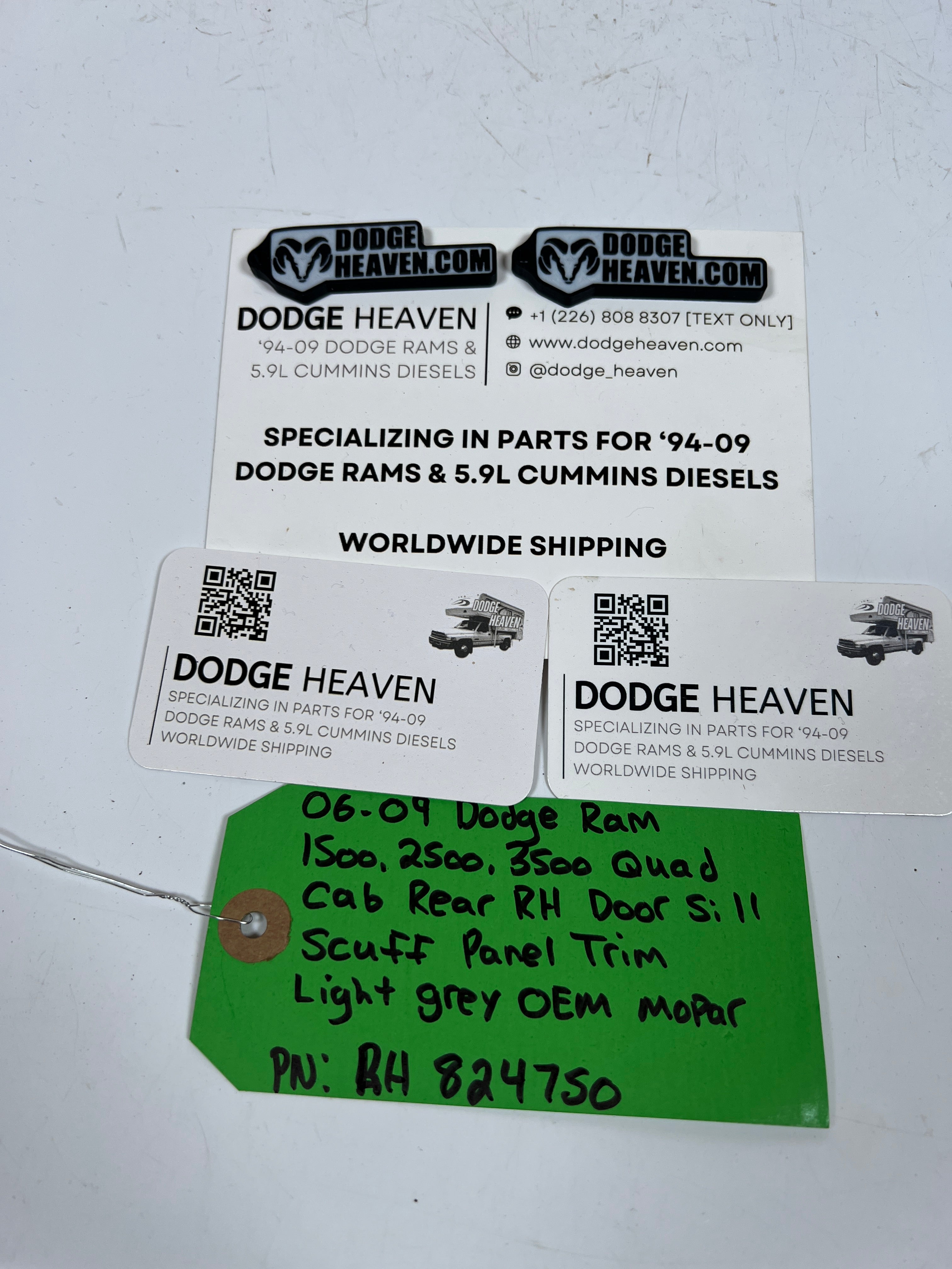 2006-2009 Dodge Ram 1500-3500 Quad Cab Rear RH Door Sill Panel Light Grey