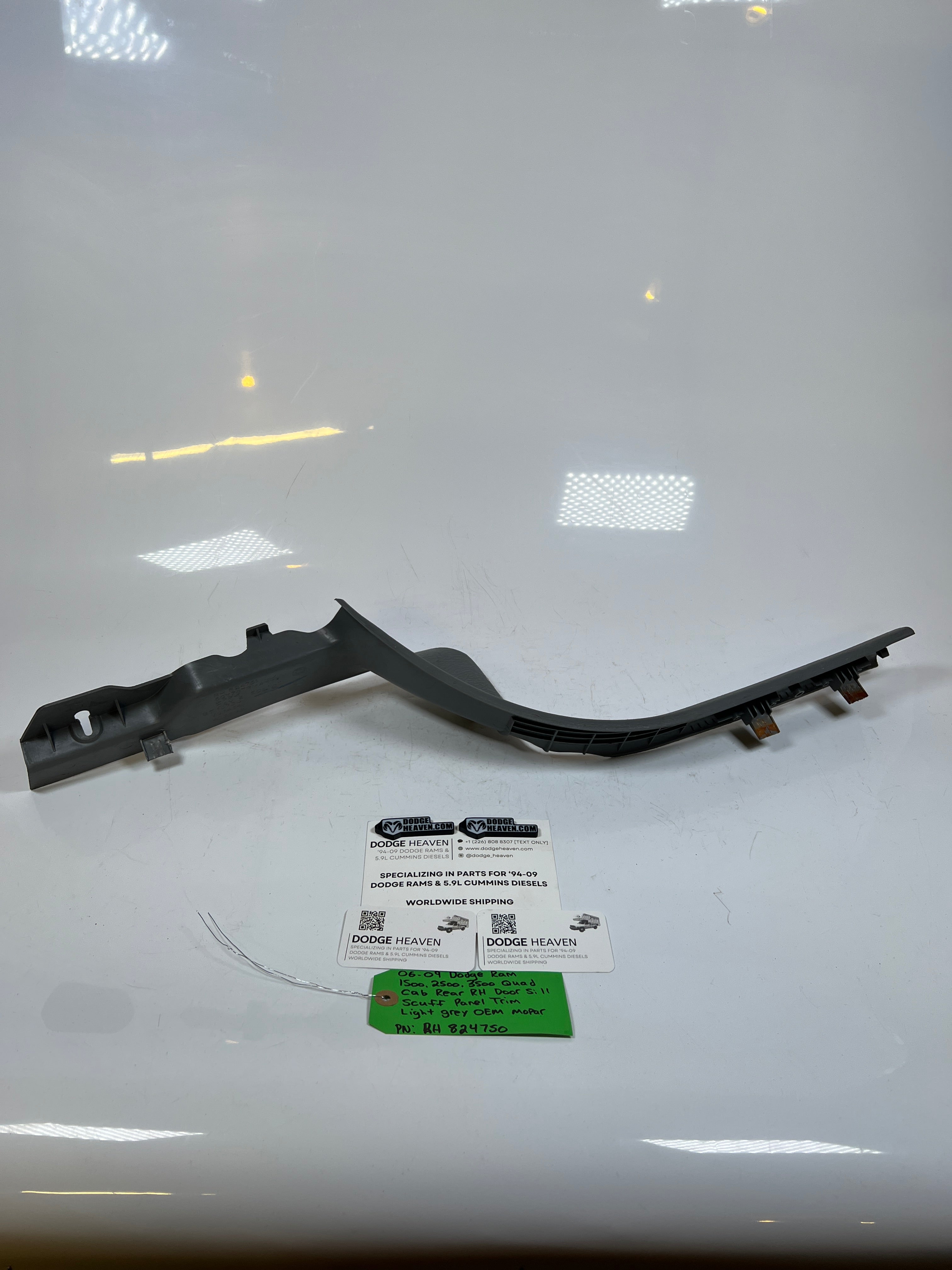 2006-2009 Dodge Ram 1500-3500 Quad Cab Rear RH Door Sill Panel Light Grey