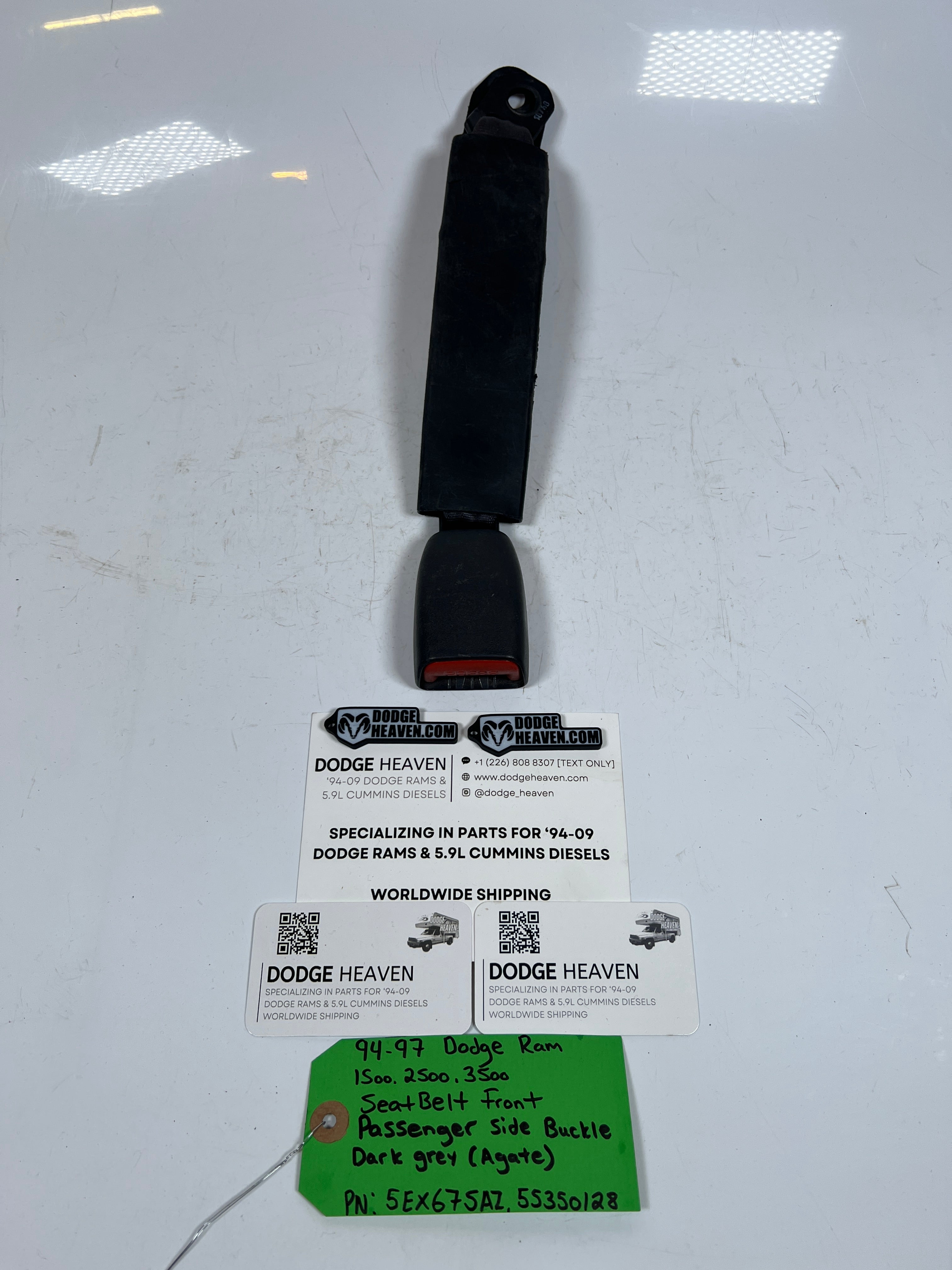 1994-1997 Dodge Ram 1500-3500 Seat Belt Front RH Buckle Dark Grey