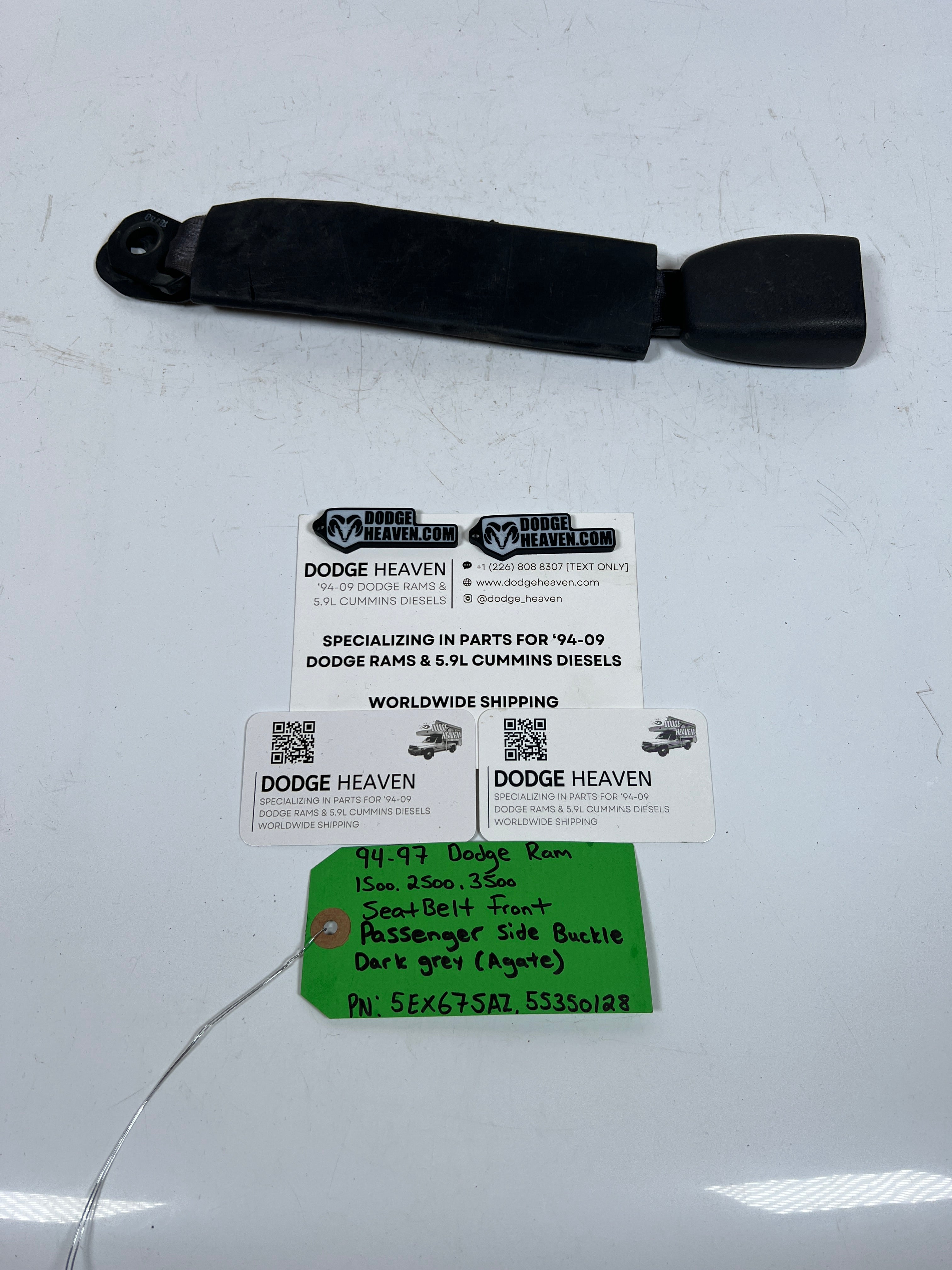 1994-1997 Dodge Ram 1500-3500 Seat Belt Front RH Buckle Dark Grey