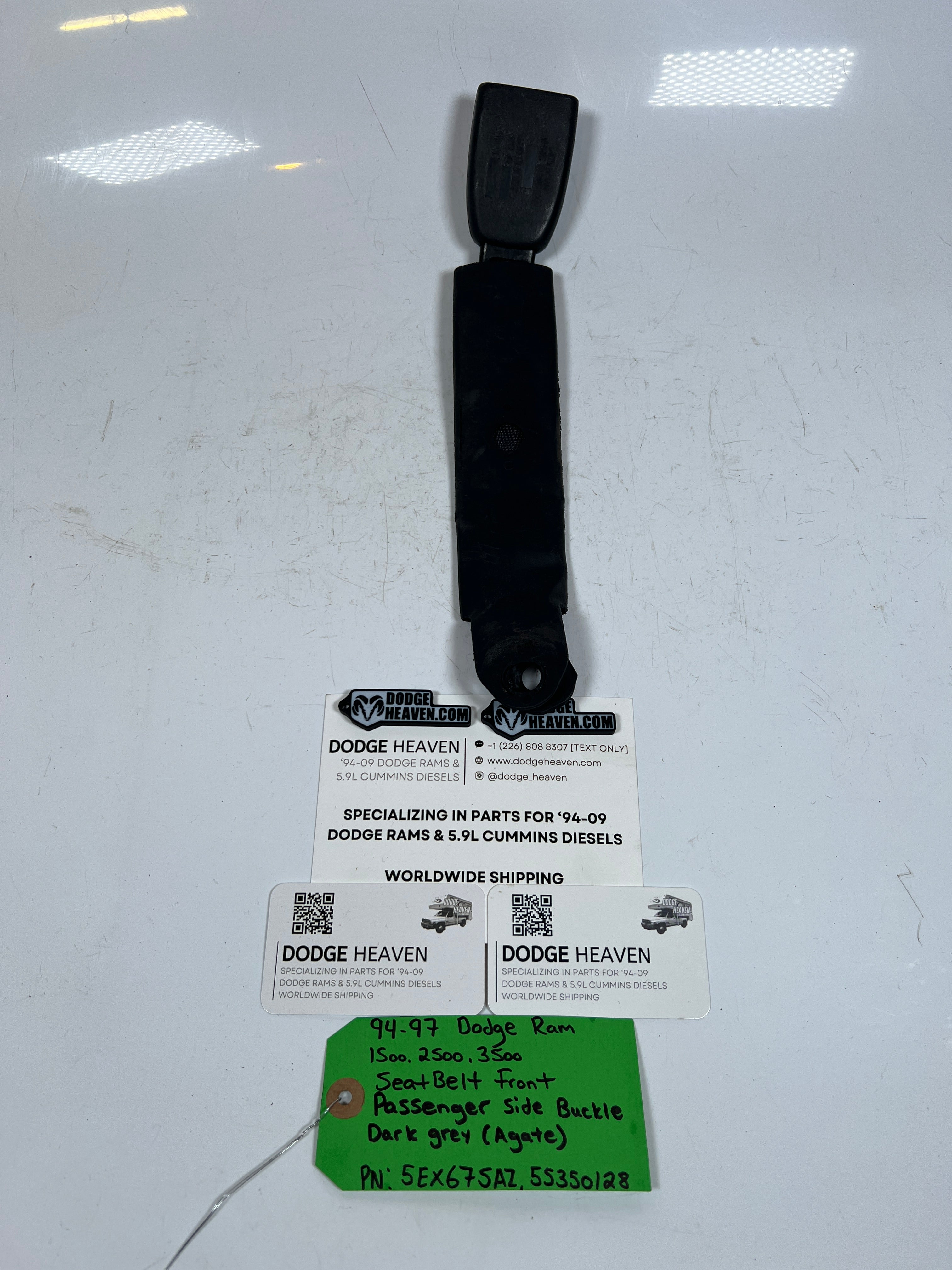 1994-1997 Dodge Ram 1500-3500 Seat Belt Front RH Buckle Dark Grey