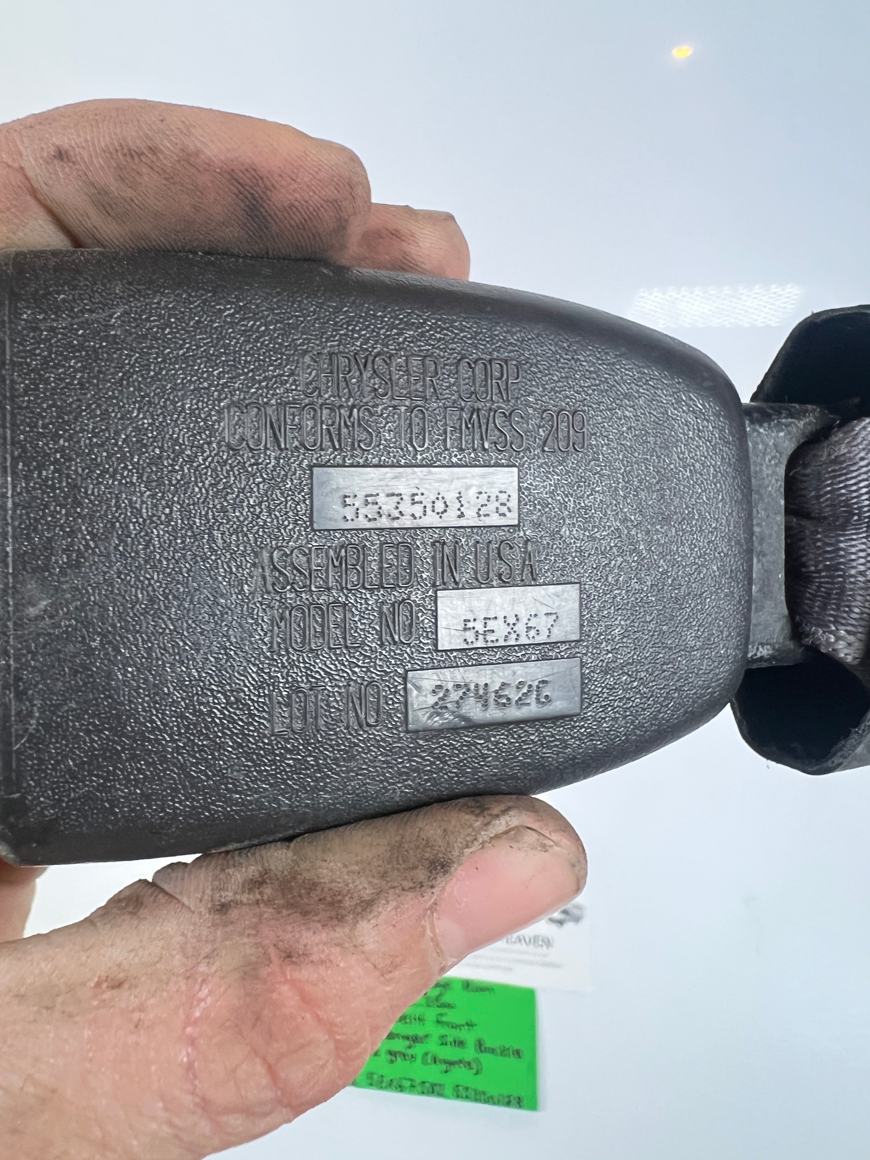 1994-1997 Dodge Ram 1500-3500 Seat Belt Front RH Buckle Dark Grey