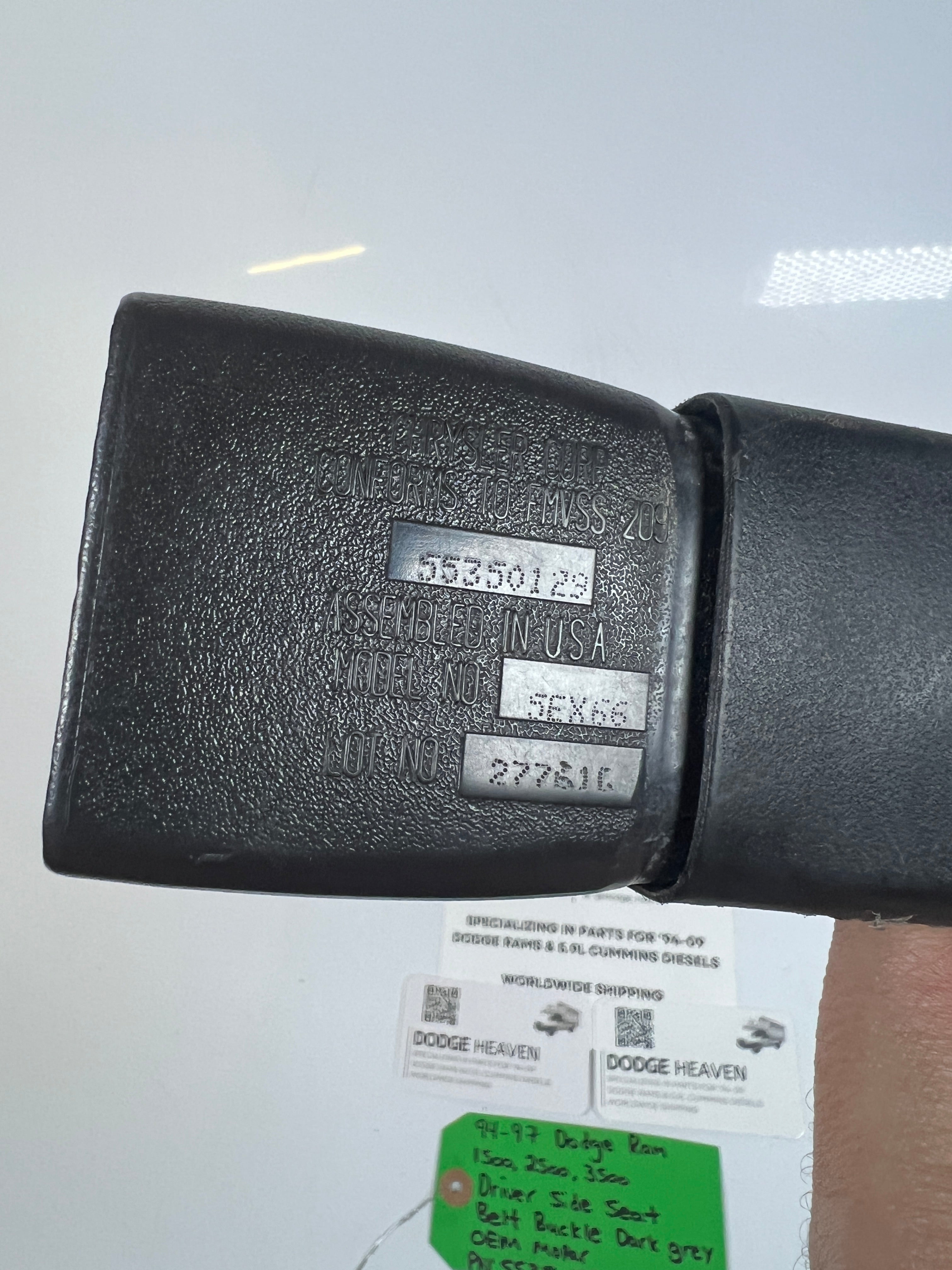 1994-1997 Dodge Ram 1500-3500 Driver Side Seat Belt Buckle Dark Grey
