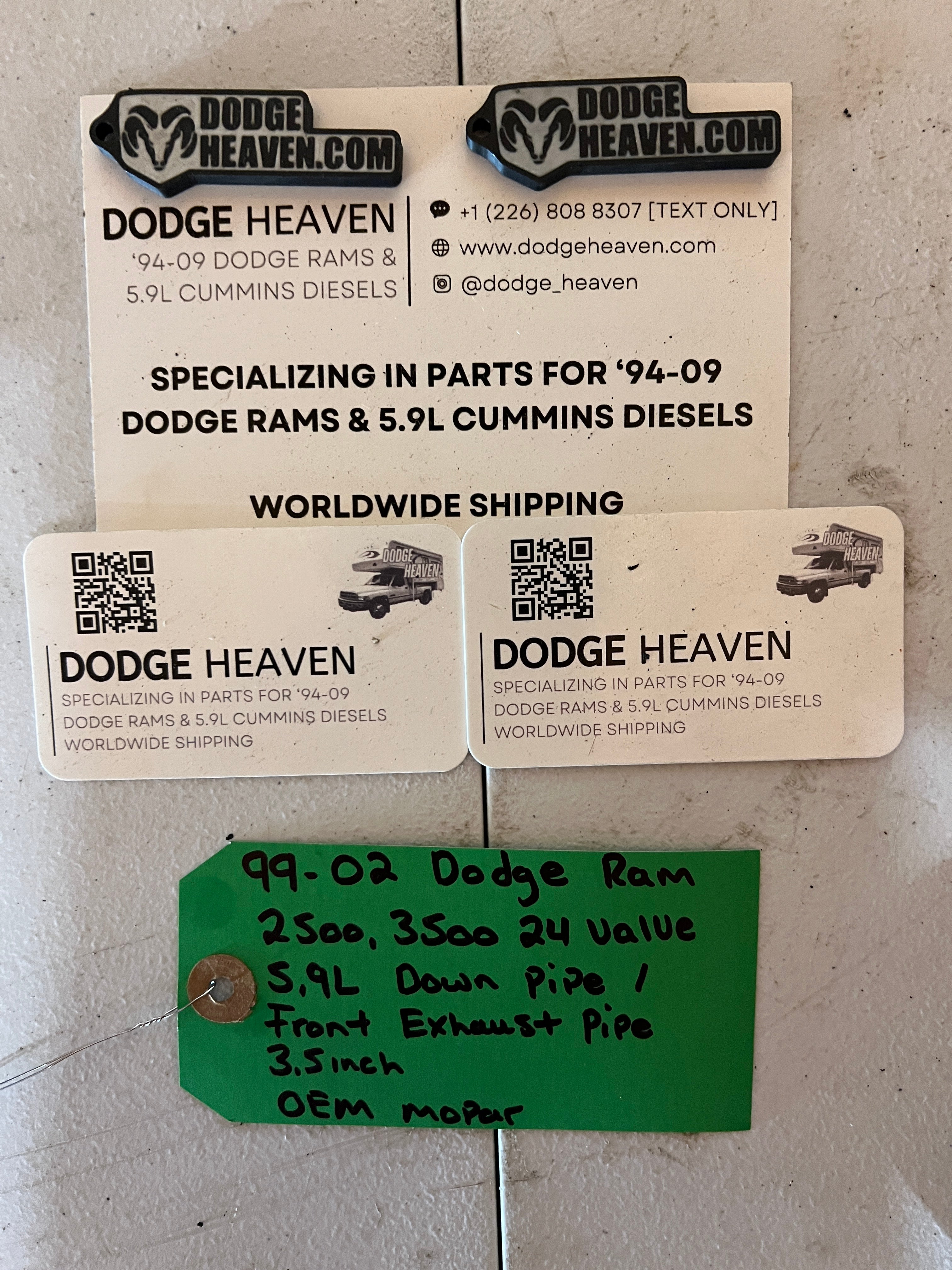 1999-2002 Dodge Ram 24 Valve 5.9L Cummins Down Pipe Exhaust Pipe 3.5 Inch