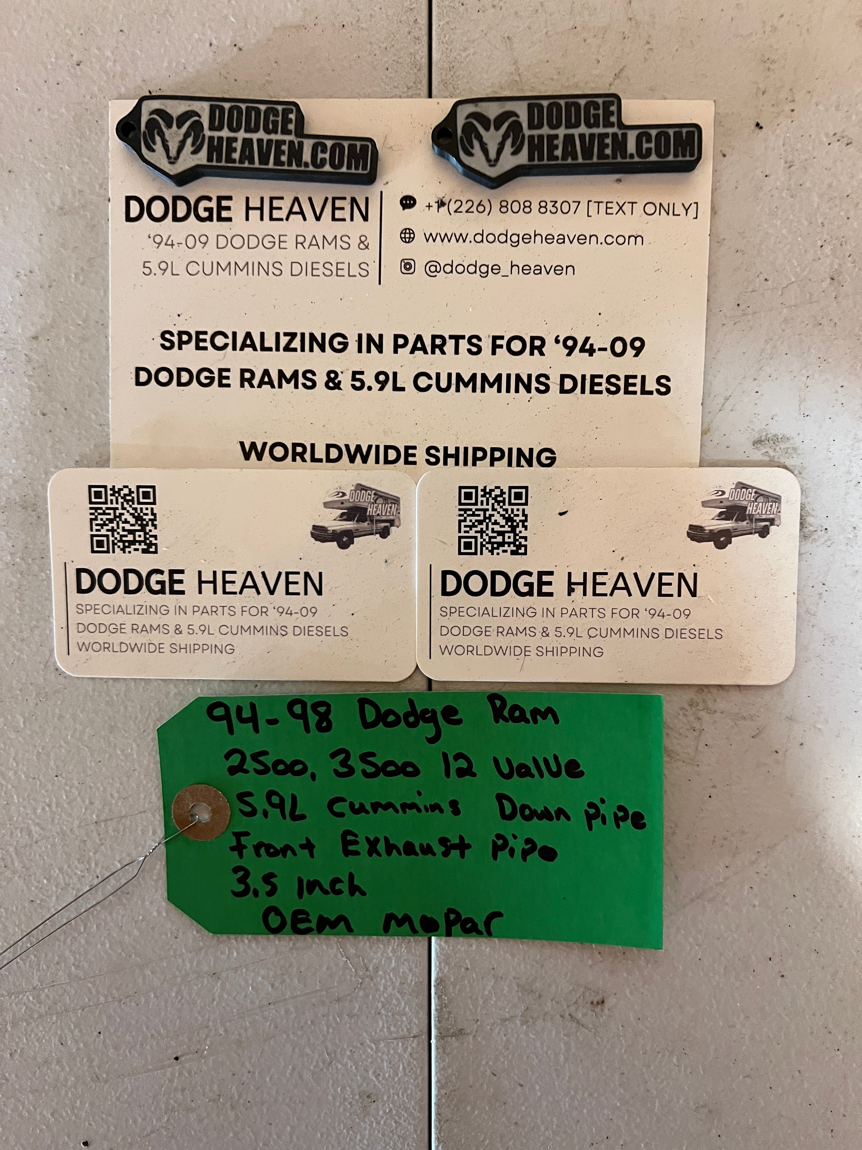 1994-1998 Dodge Ram 12 Valve 5.9L Cummins Down Pipe Exhaust Pipe 3.5 Inch