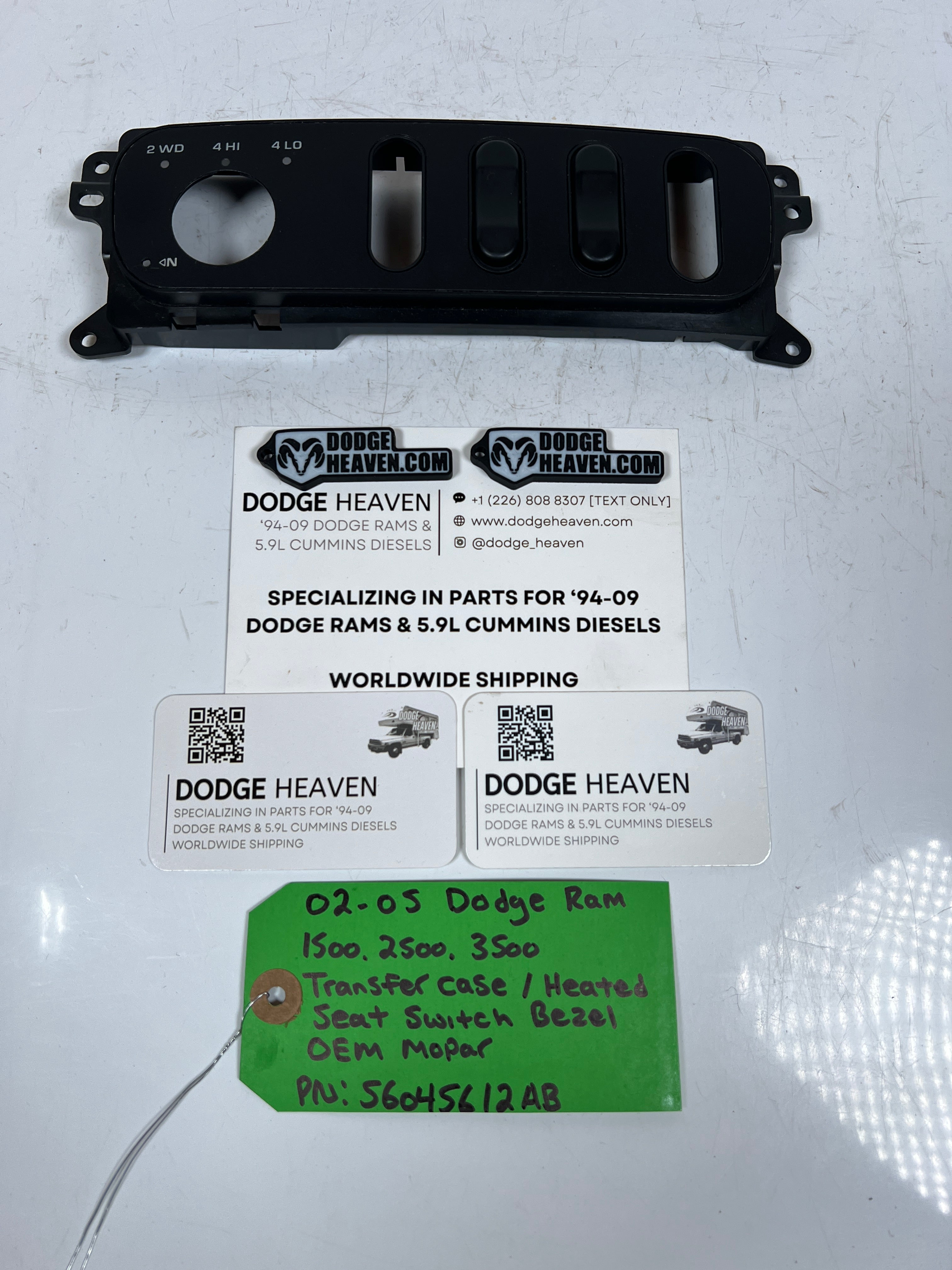 2002-2005 Dodge Ram 1500-3500 Transfer Case Heated Seat Switch Bezel