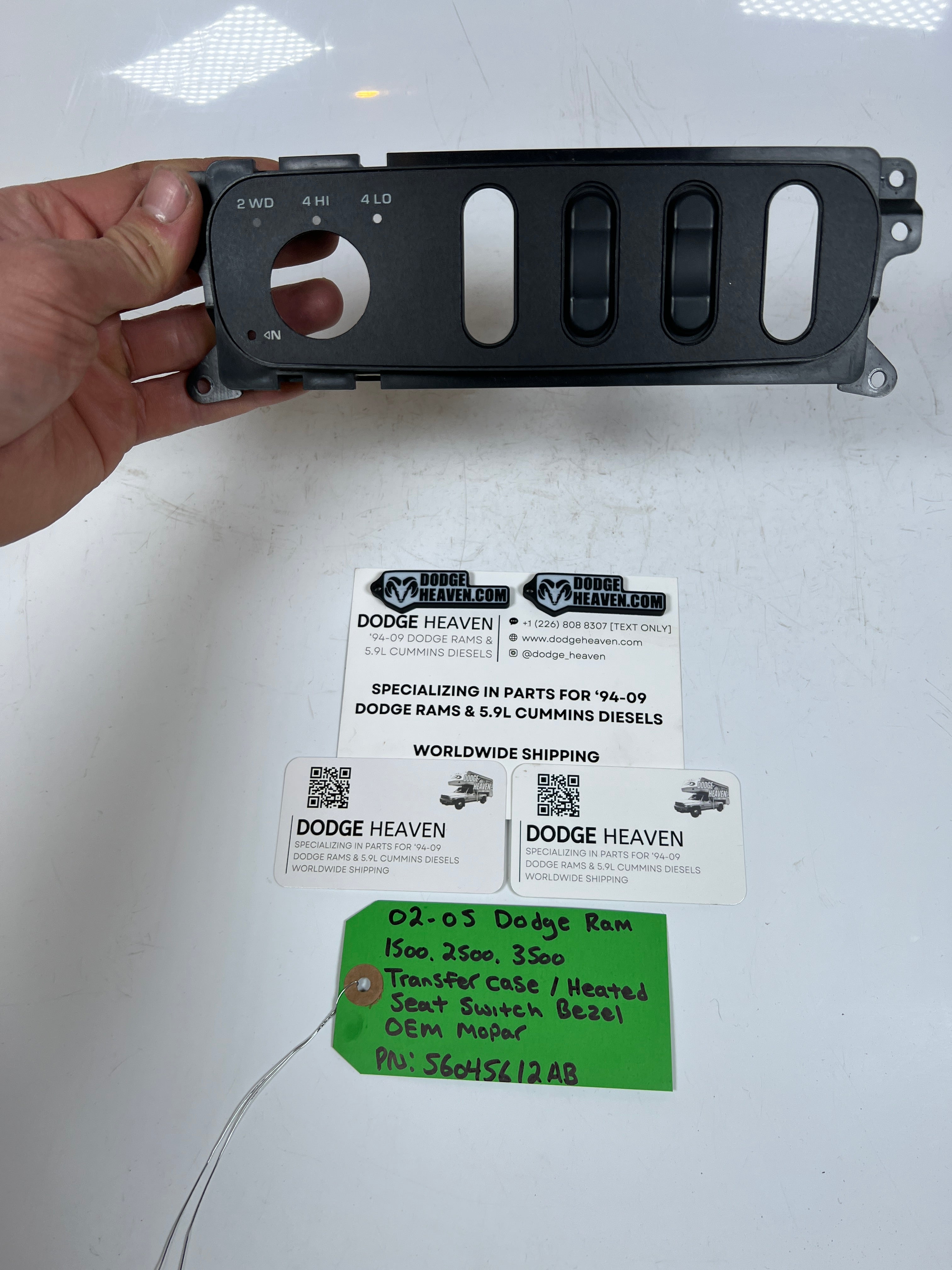 2002-2005 Dodge Ram 1500-3500 Transfer Case Heated Seat Switch Bezel
