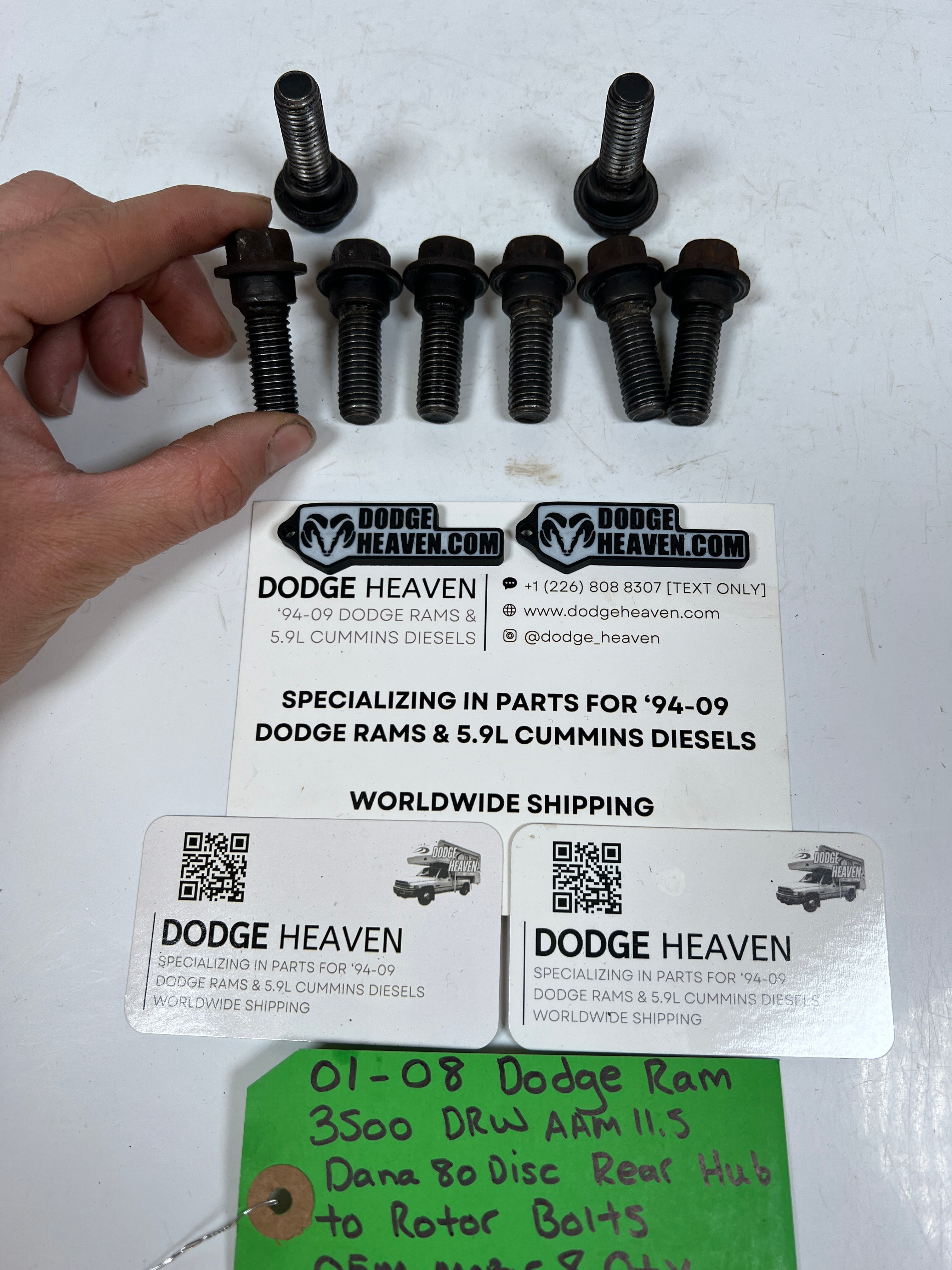 2001-2008 Dodge Ram 3500 DRW Rear Disc Rotor to Hub Bolts 8 QTY