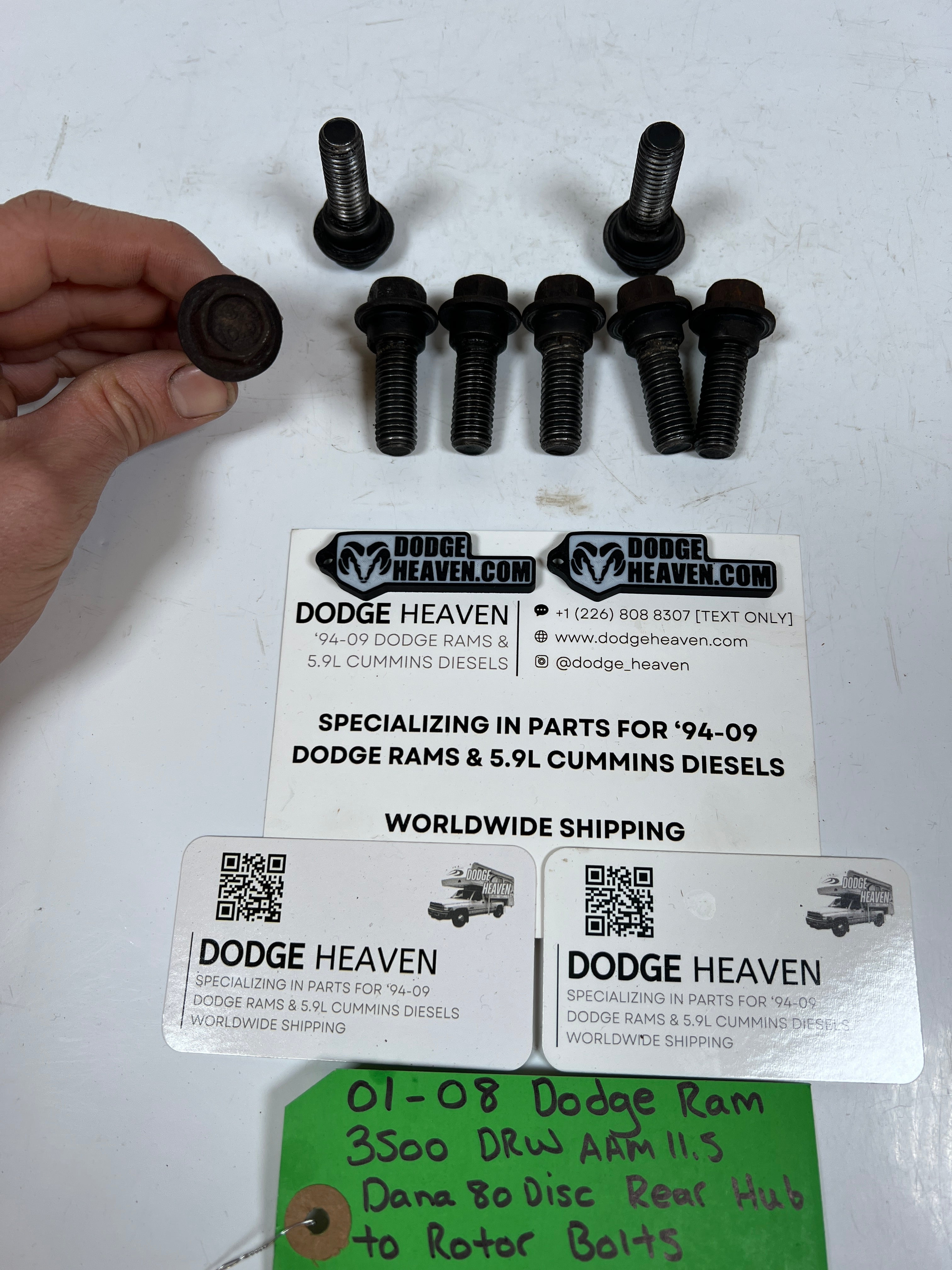 2001-2008 Dodge Ram 3500 DRW Rear Disc Rotor to Hub Bolts 8 QTY