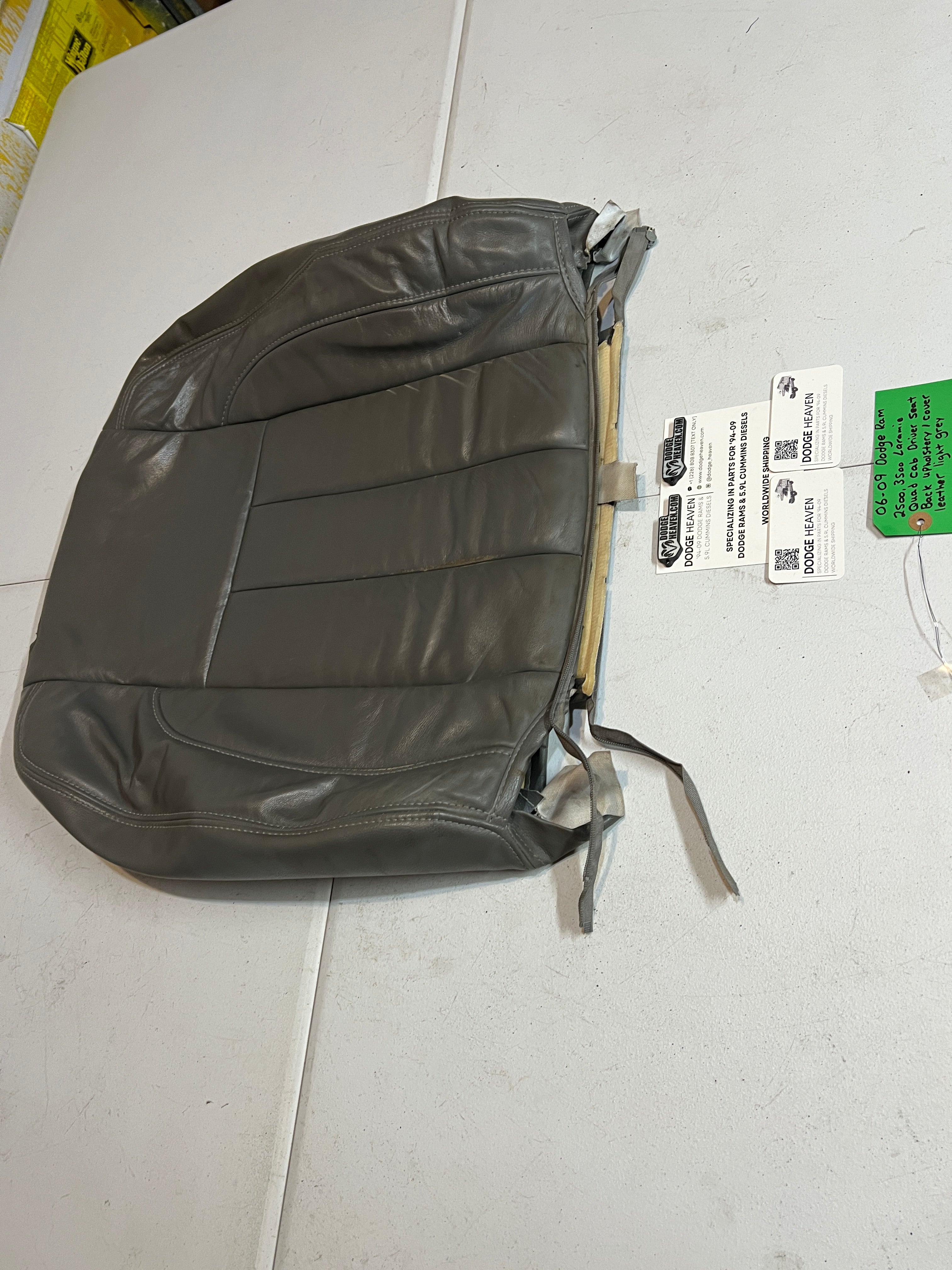 2006-2009 Dodge Ram 2500 3500 Laramie Driver Seat Back Leater Upholstery