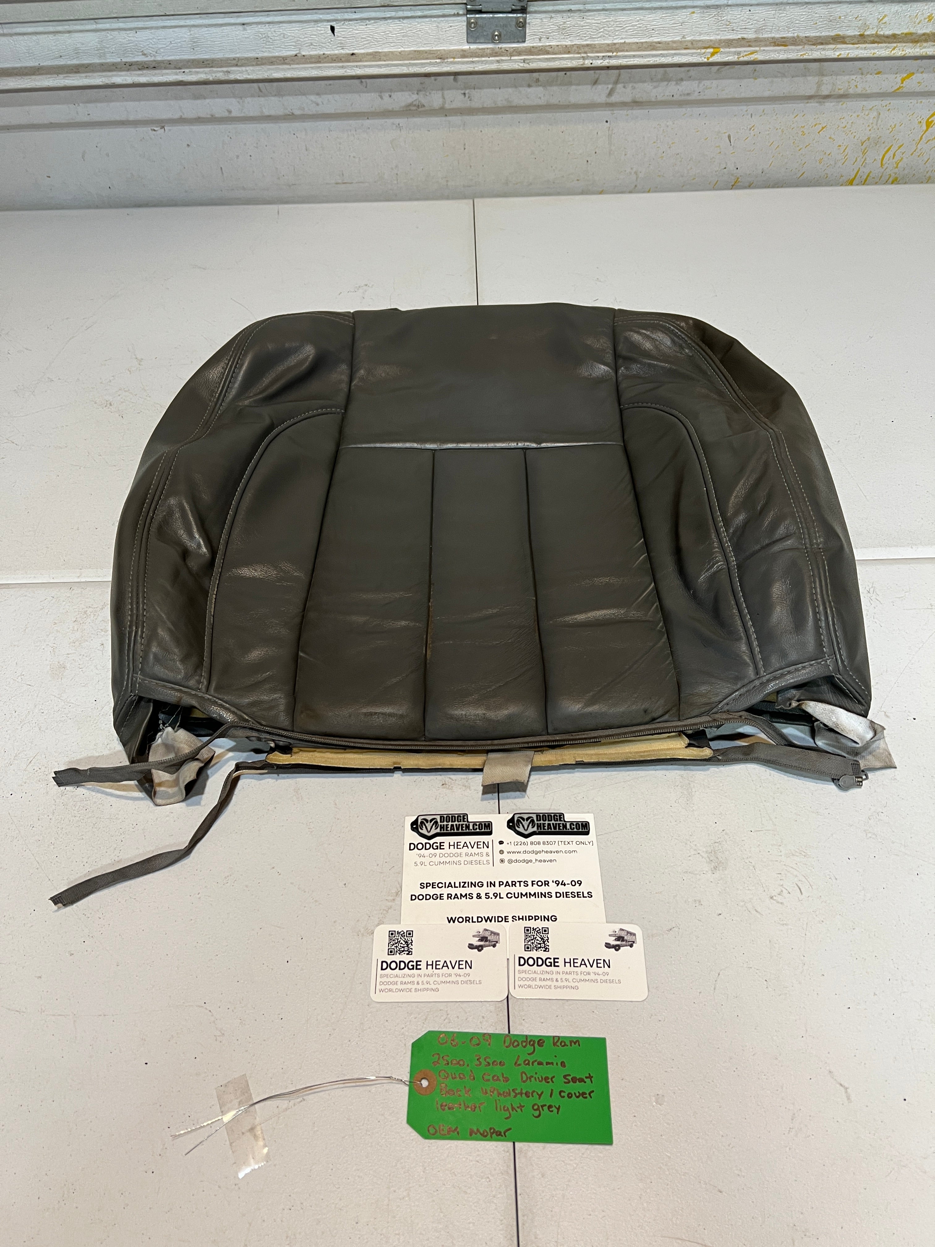 2006-2009 Dodge Ram 2500 3500 Laramie Driver Seat Back Leater Upholstery