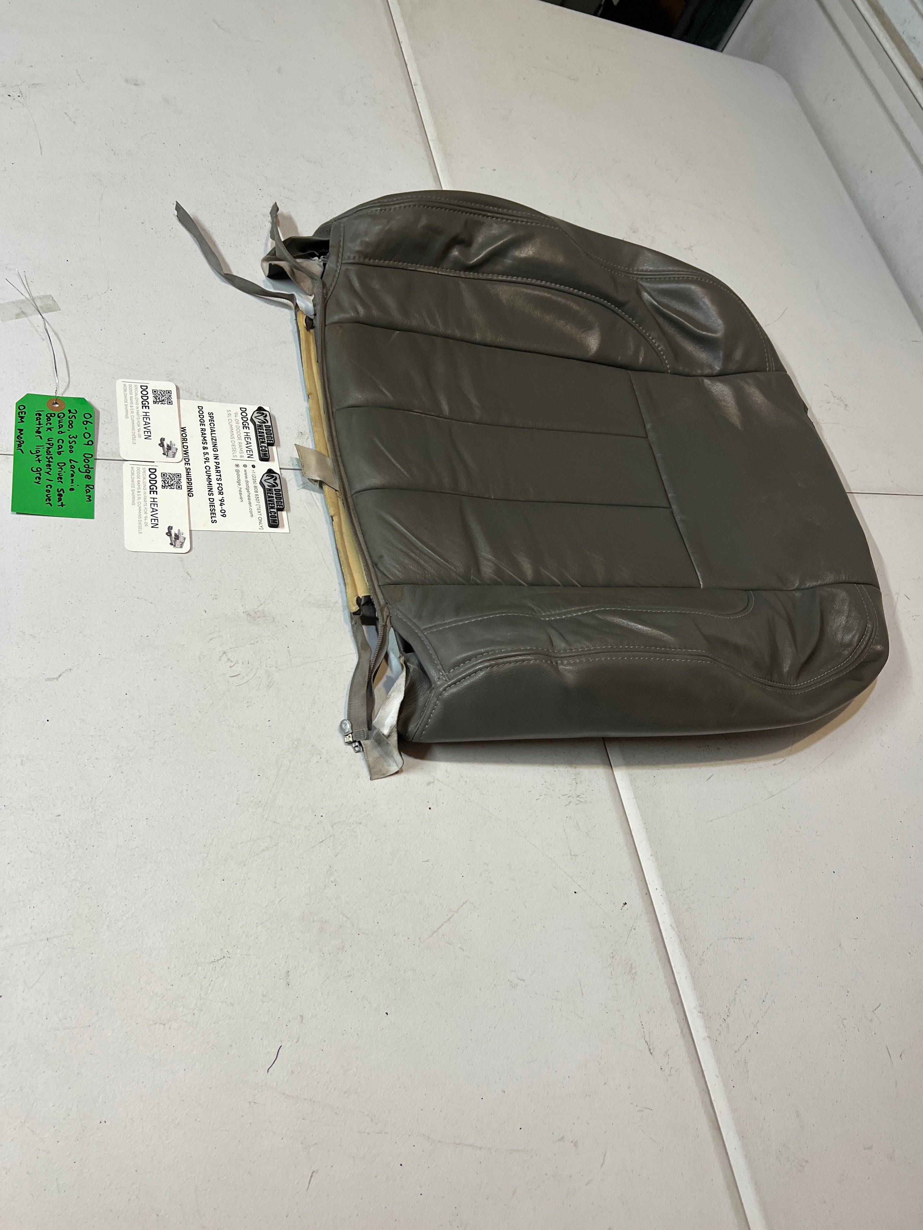 2006-2009 Dodge Ram 2500 3500 Laramie Driver Seat Back Leater Upholstery