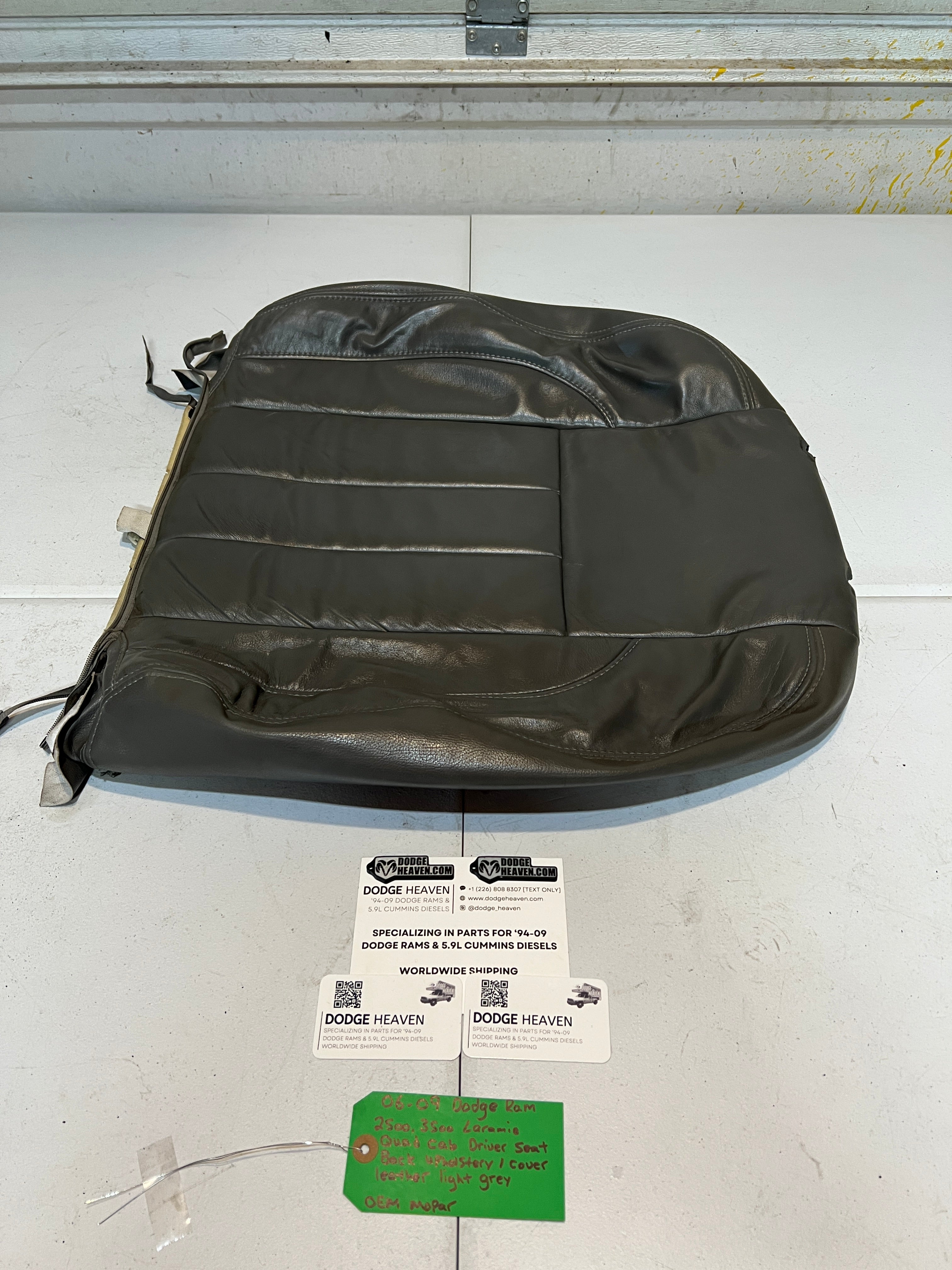 2006-2009 Dodge Ram 2500 3500 Laramie Driver Seat Back Leater Upholstery