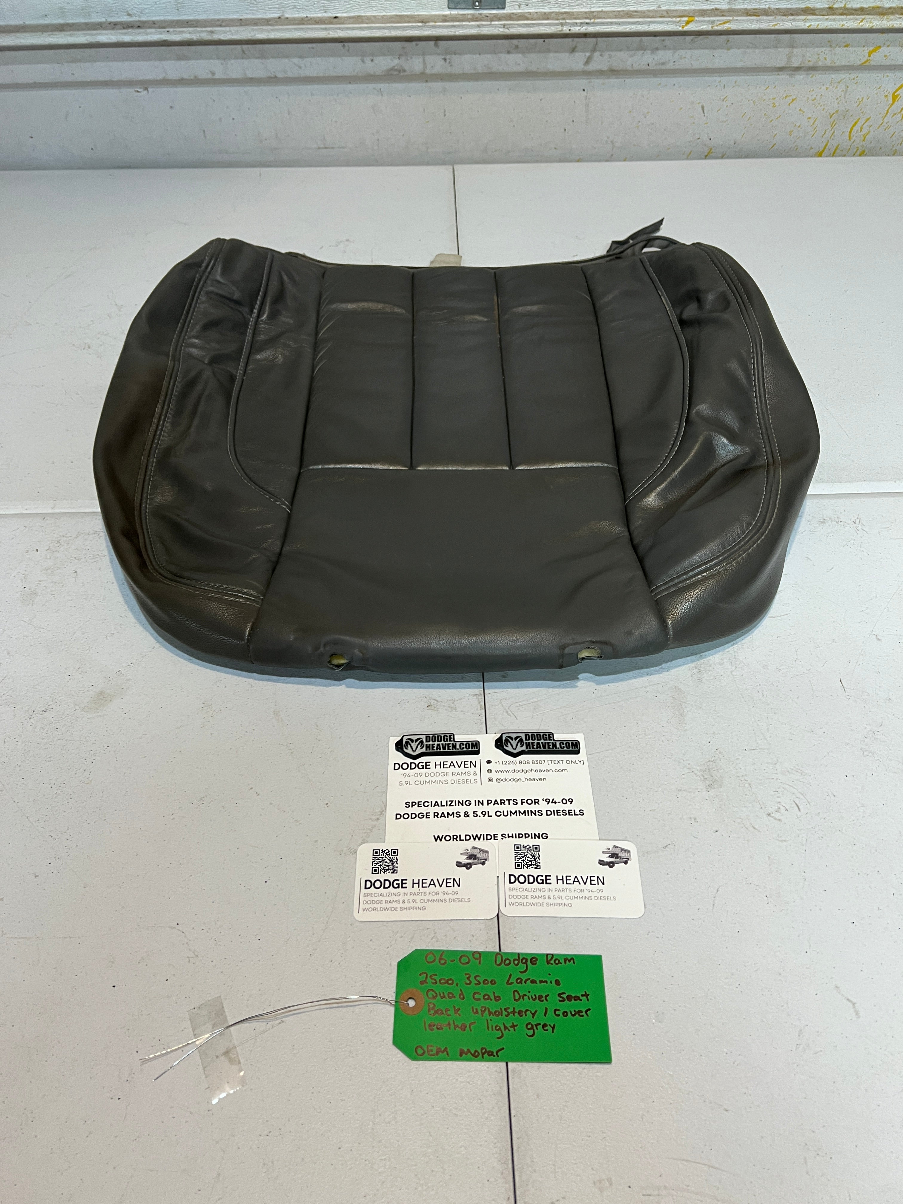 2006-2009 Dodge Ram 2500 3500 Laramie Driver Seat Back Leater Upholstery