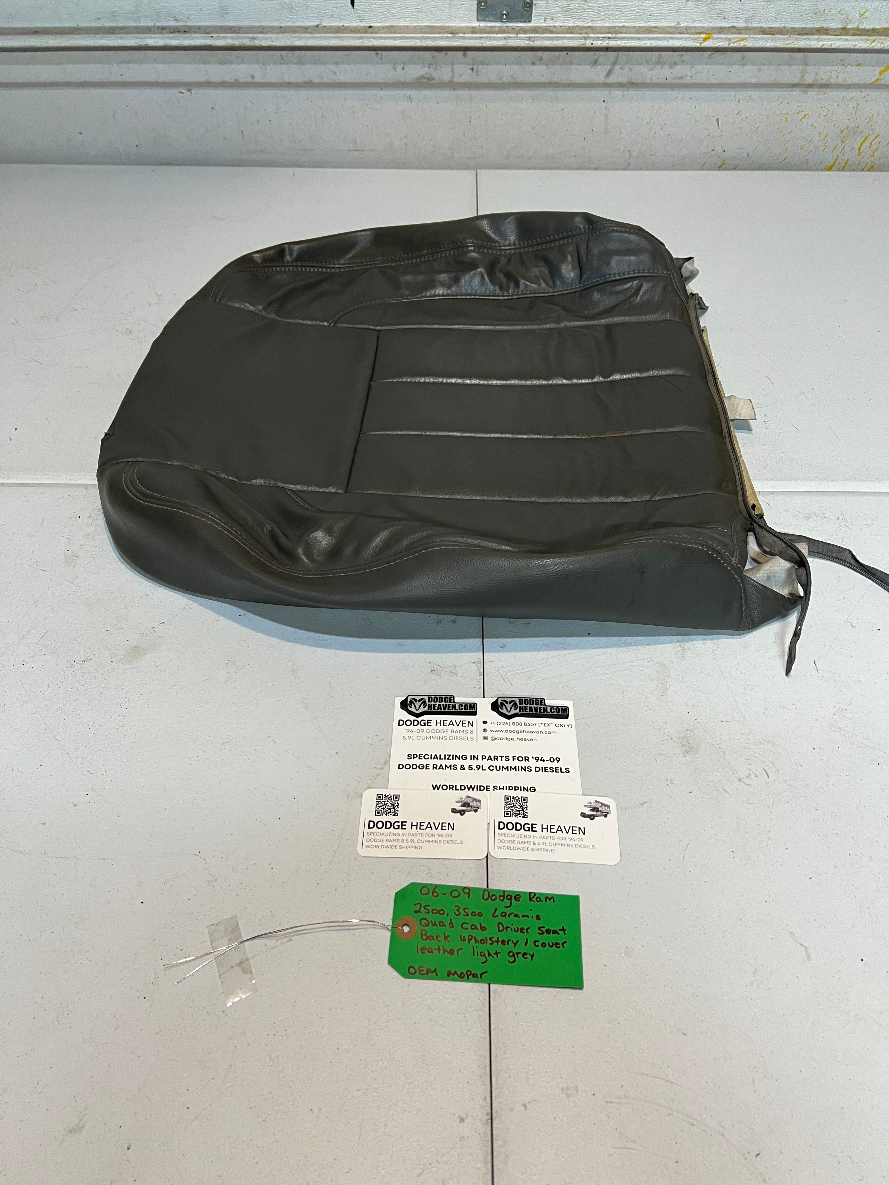 2006-2009 Dodge Ram 2500 3500 Laramie Driver Seat Back Leater Upholstery
