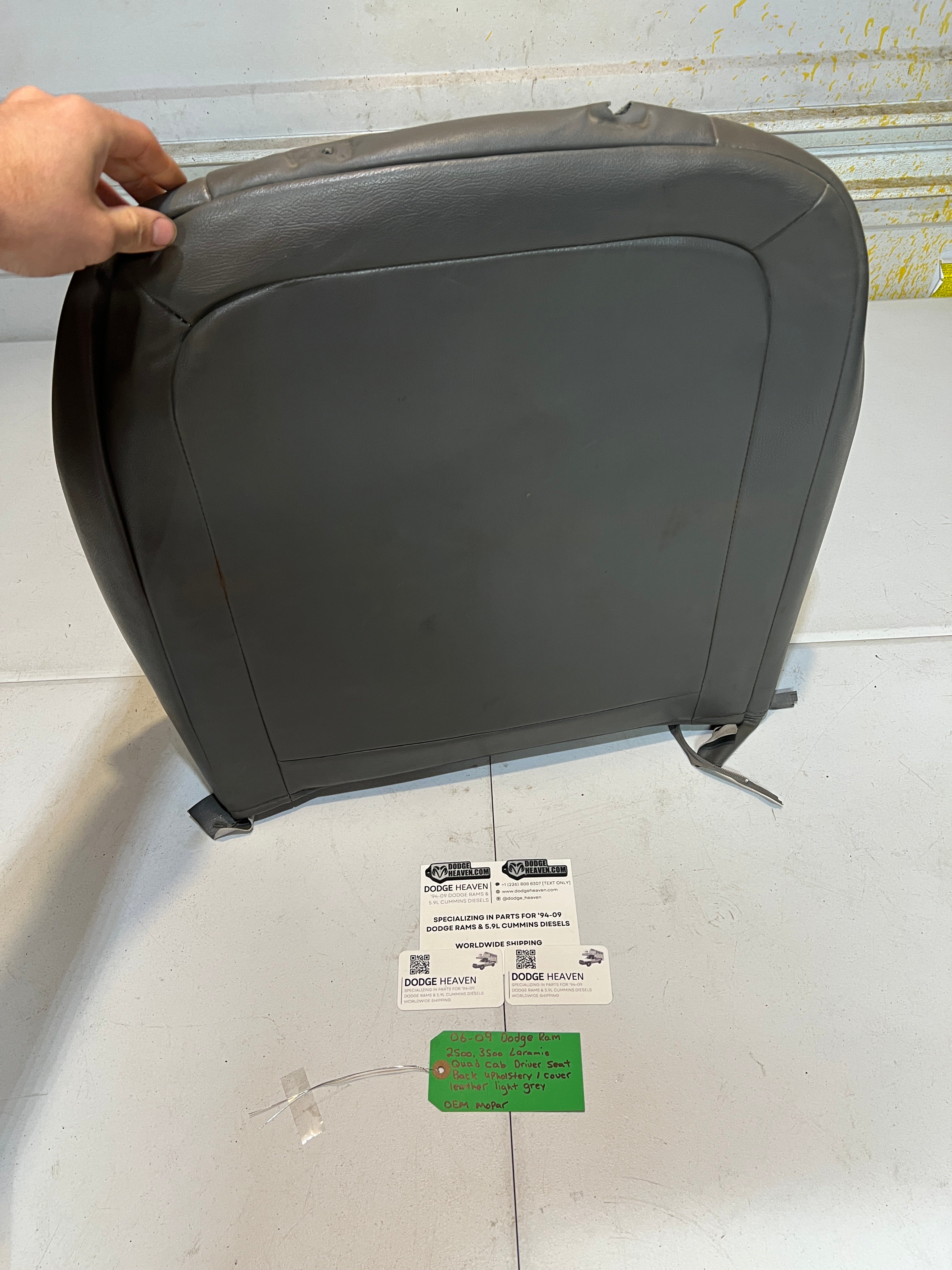 2006-2009 Dodge Ram 2500 3500 Laramie Driver Seat Back Leater Upholstery