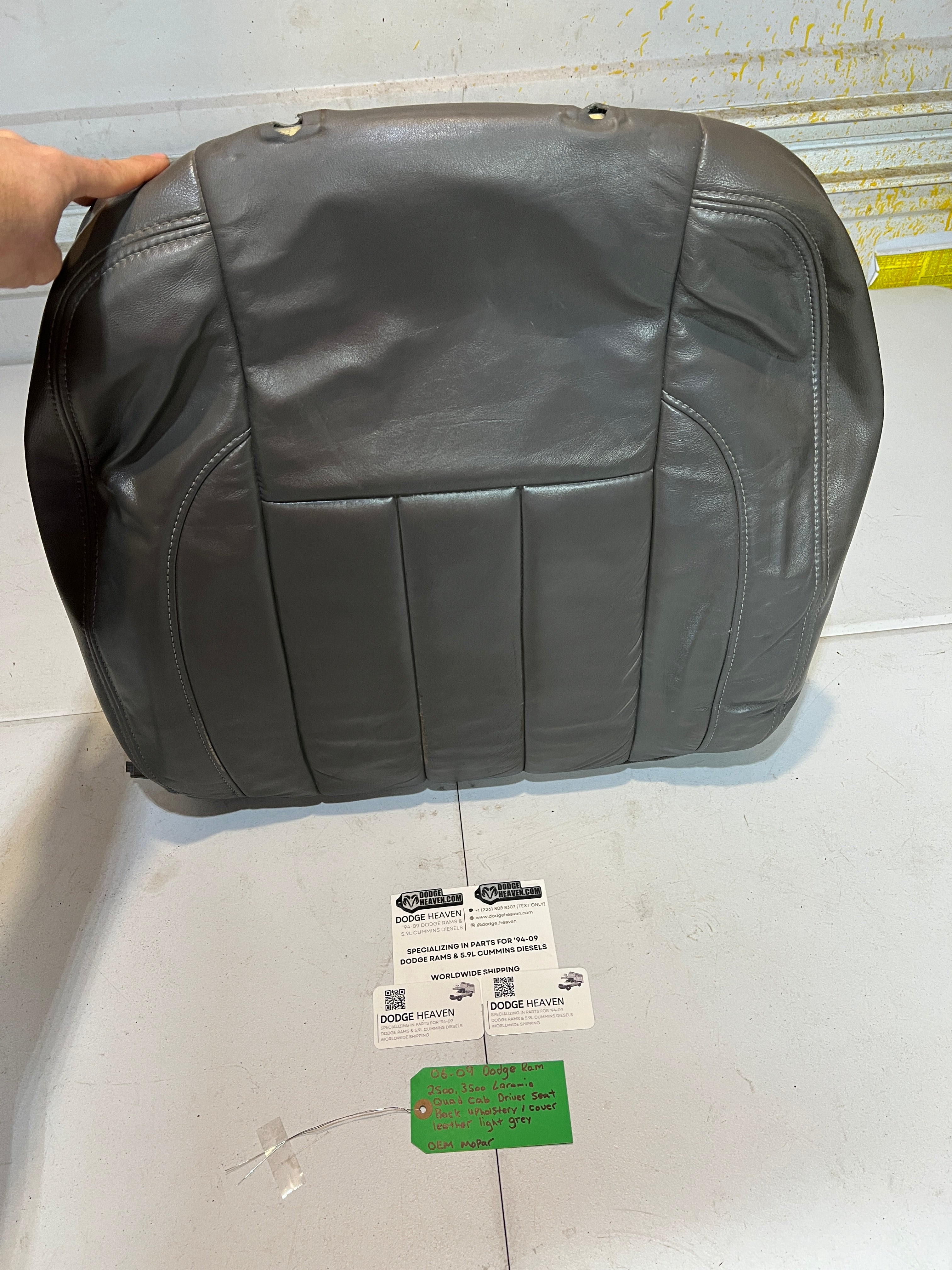 2006-2009 Dodge Ram 2500 3500 Laramie Driver Seat Back Leater Upholstery