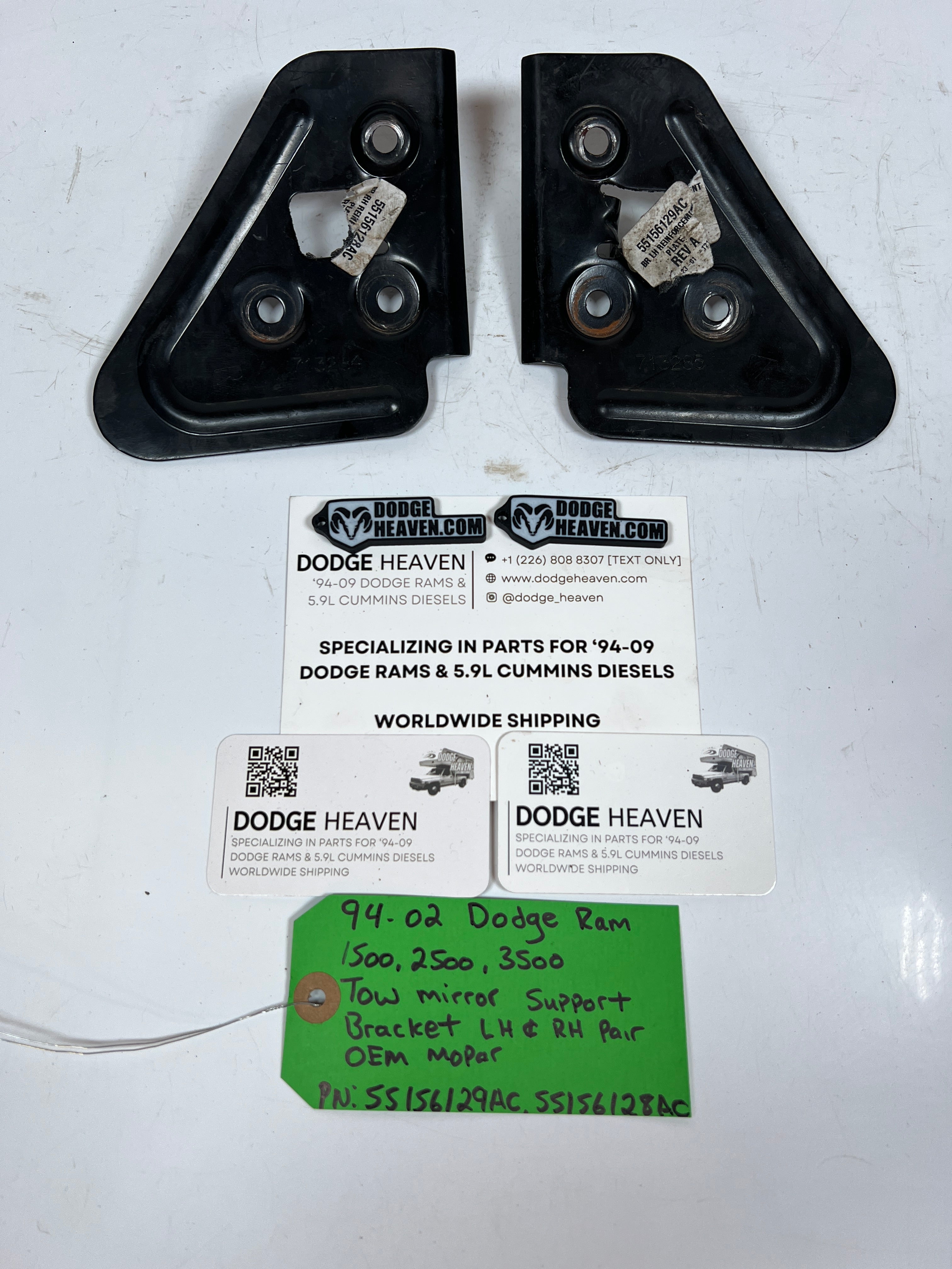 1994-2002 Dodge Ram 1500-3500 Tow Mirror Support Bracket LH & RH Pair