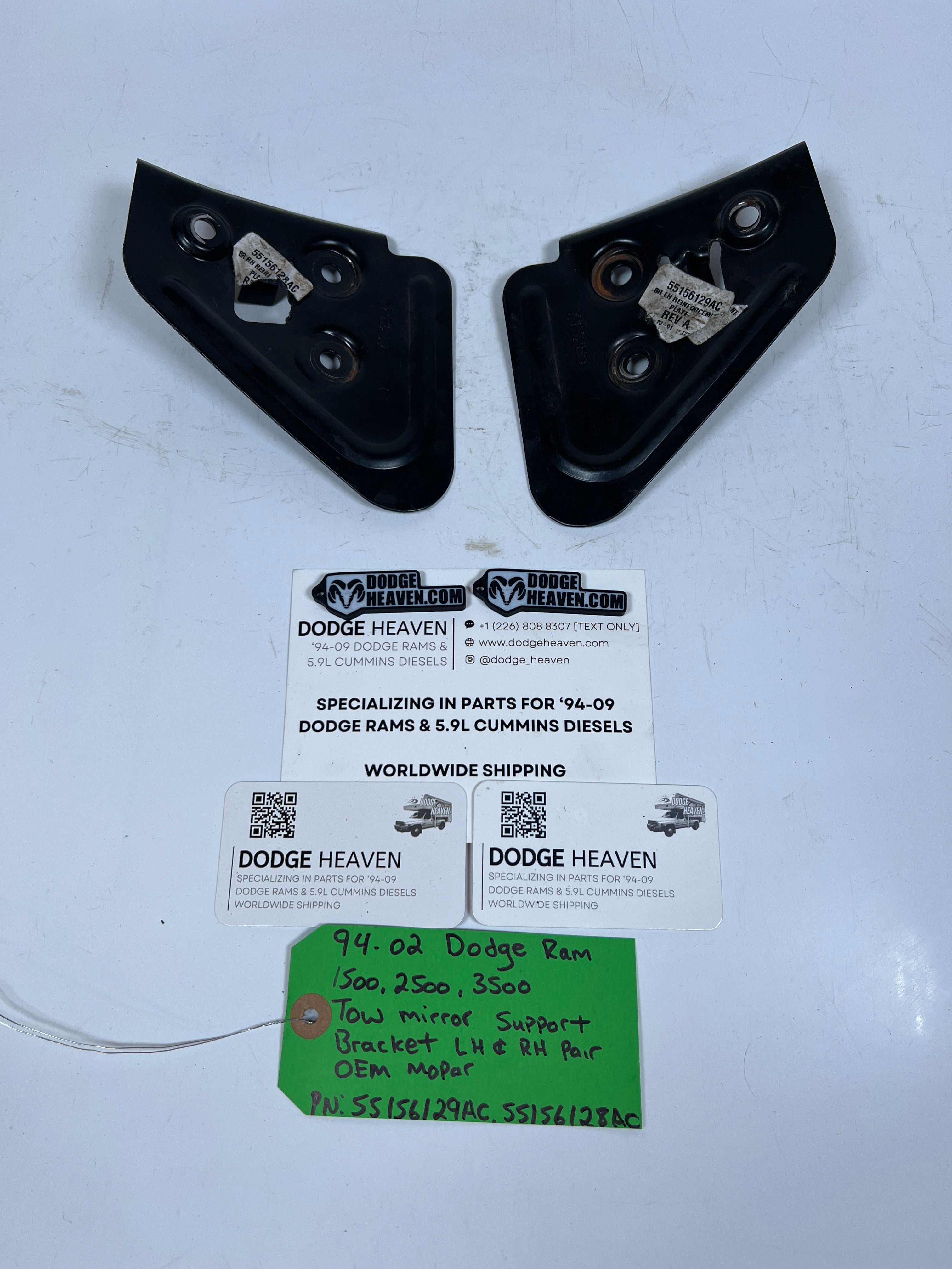 1994-2002 Dodge Ram 1500-3500 Tow Mirror Support Bracket LH & RH Pair
