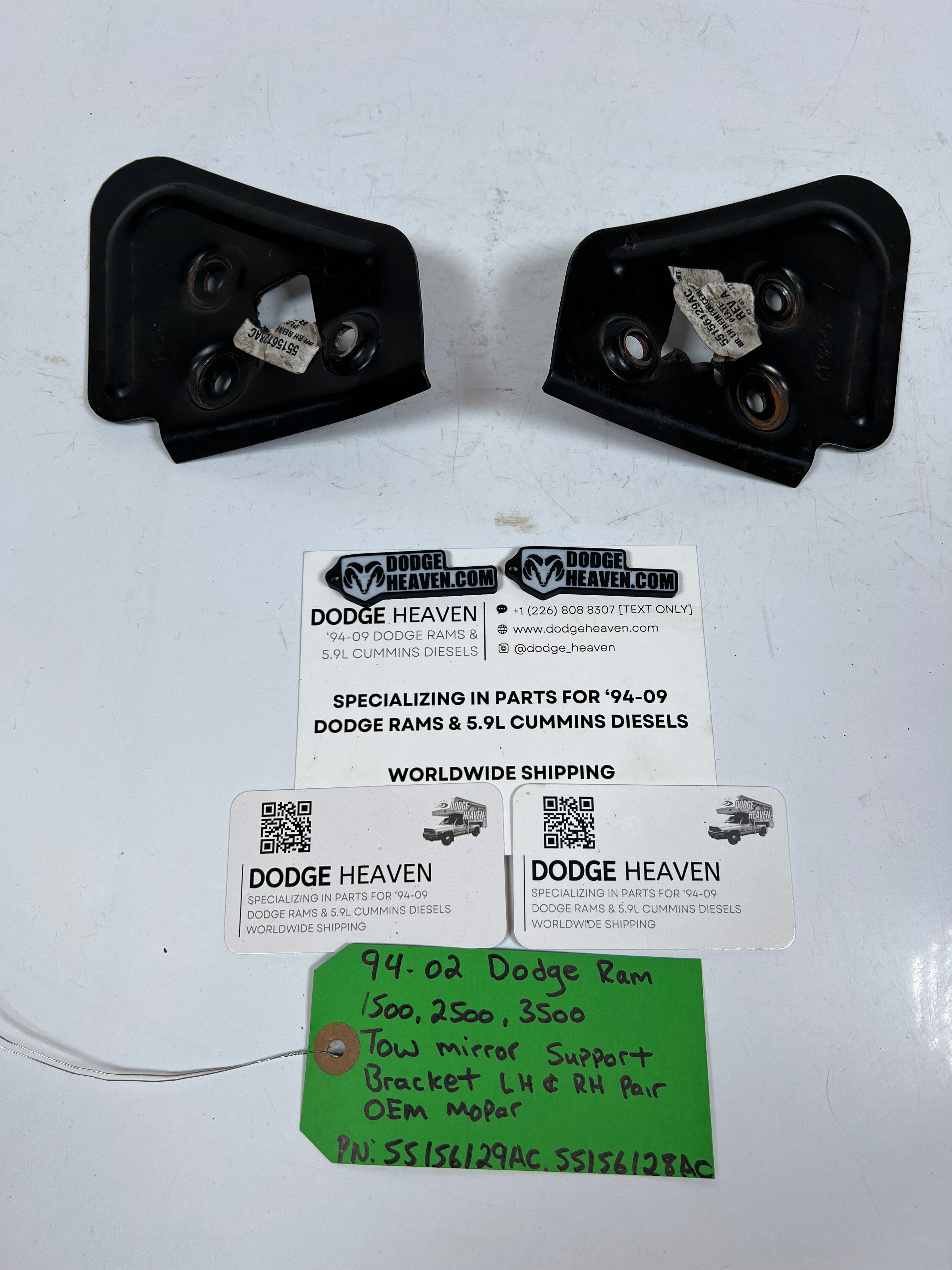 1994-2002 Dodge Ram 1500-3500 Tow Mirror Support Bracket LH & RH Pair