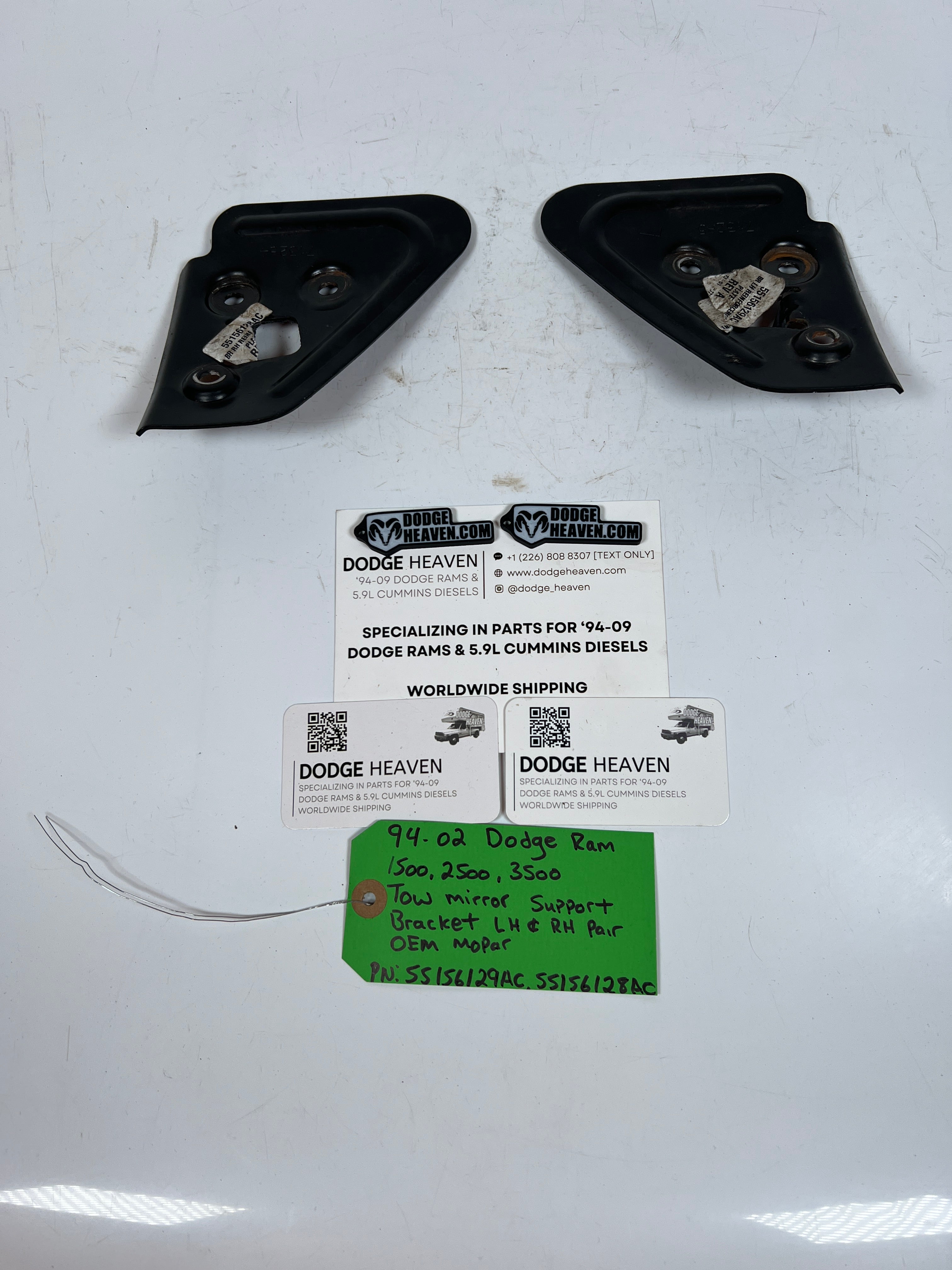 1994-2002 Dodge Ram 1500-3500 Tow Mirror Support Bracket LH & RH Pair