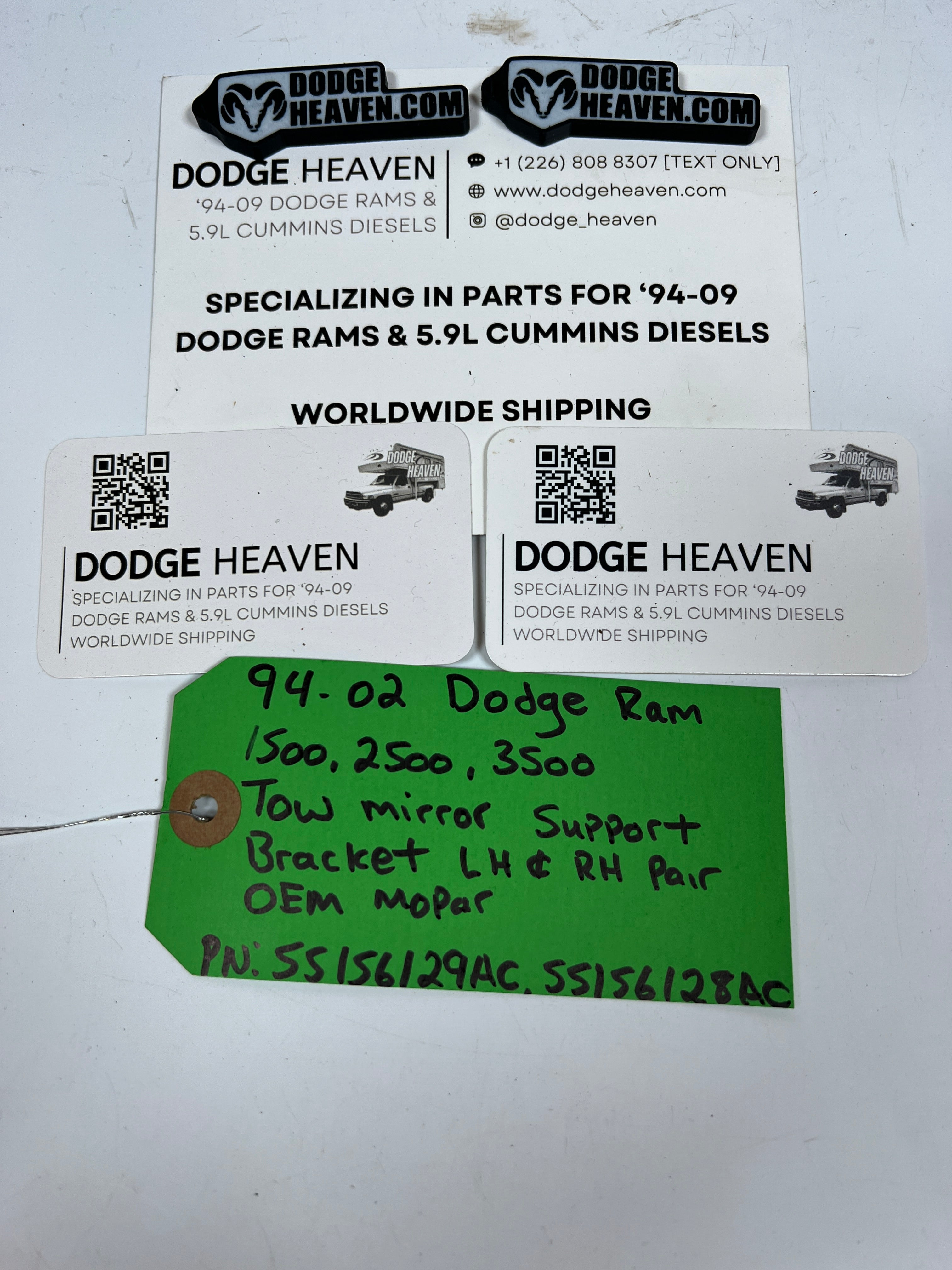 1994-2002 Dodge Ram 1500-3500 Tow Mirror Support Bracket LH & RH Pair