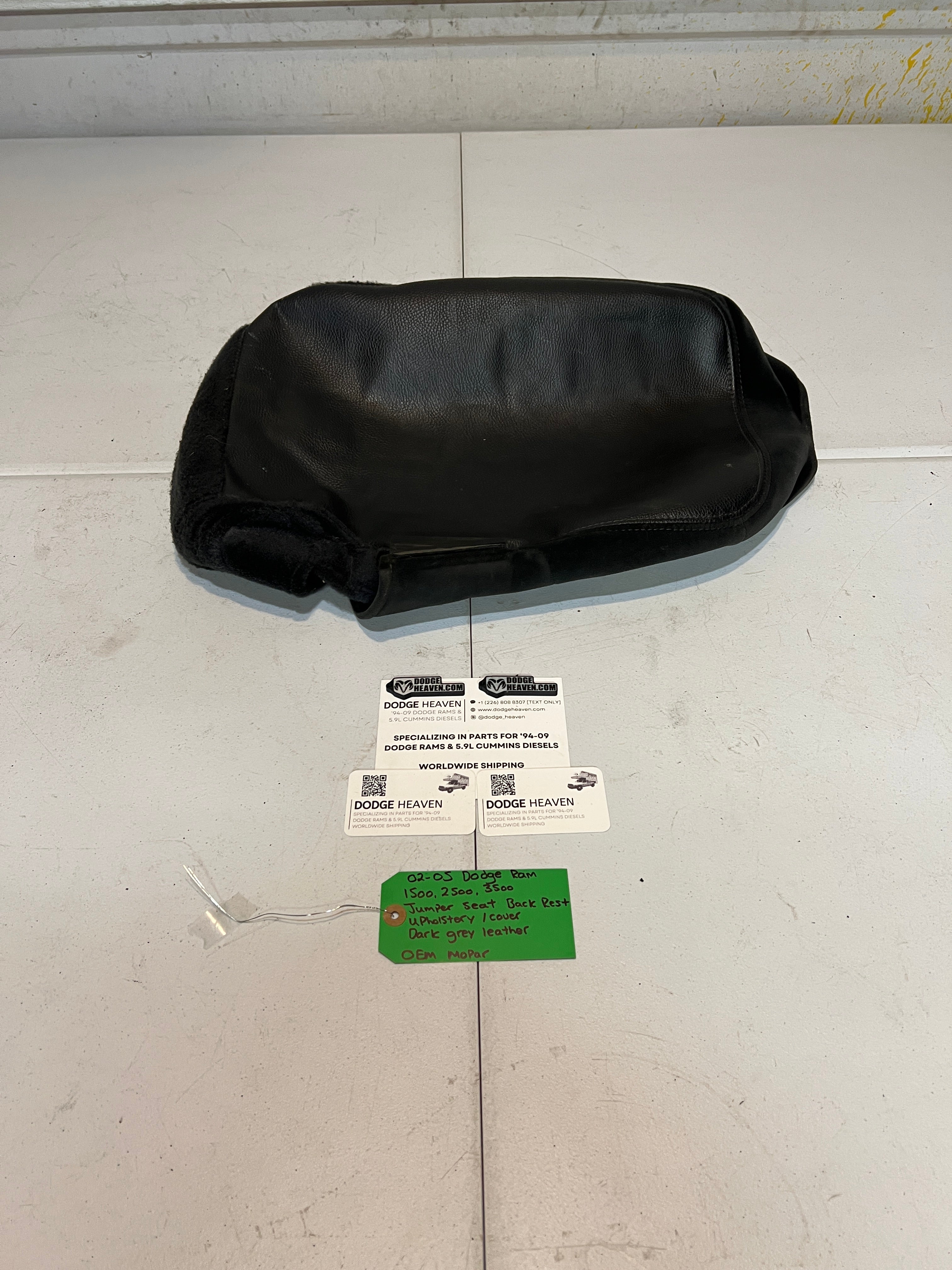 2002-2005 Dodge Ram 1500-3500 Jumper Seat Back Rest Upholstery Dark Grey Leather