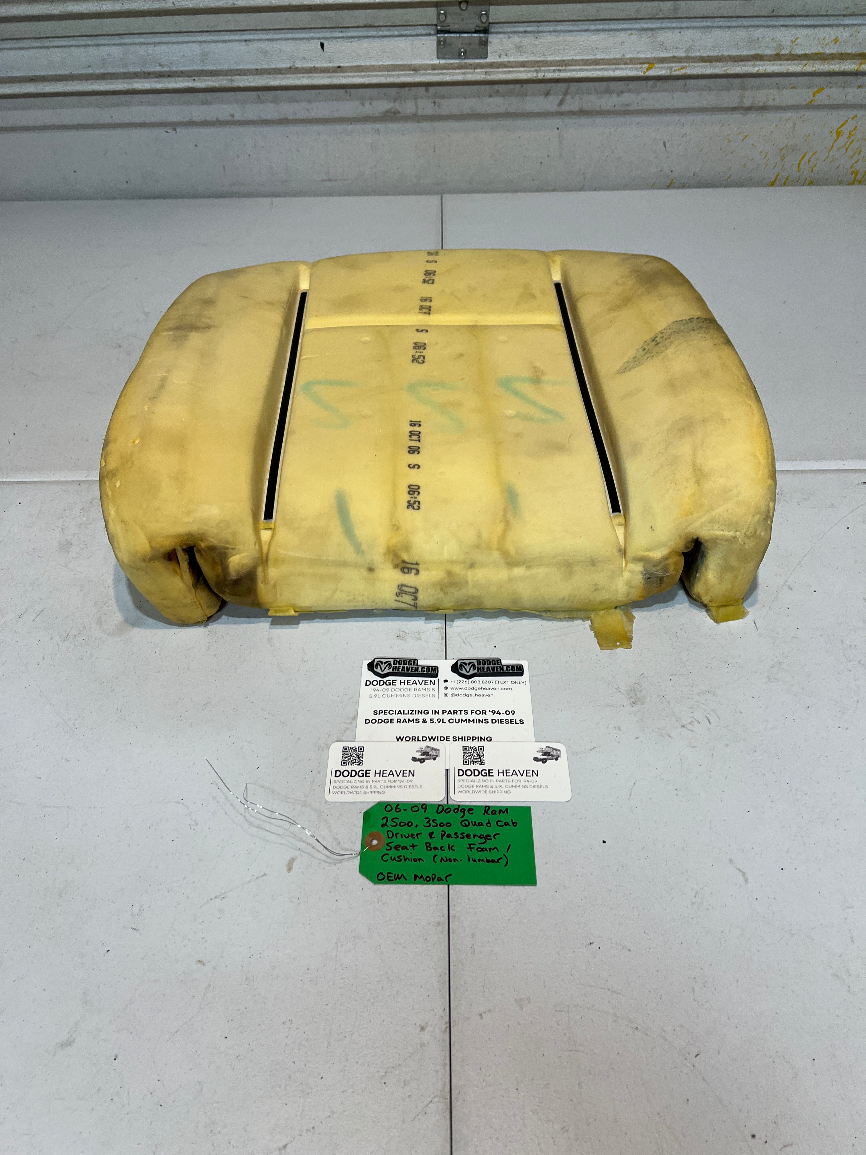 2006-2009 Dodge Ram 2500 3500 Quad Cab Driver & Passenger Seat Back Foam