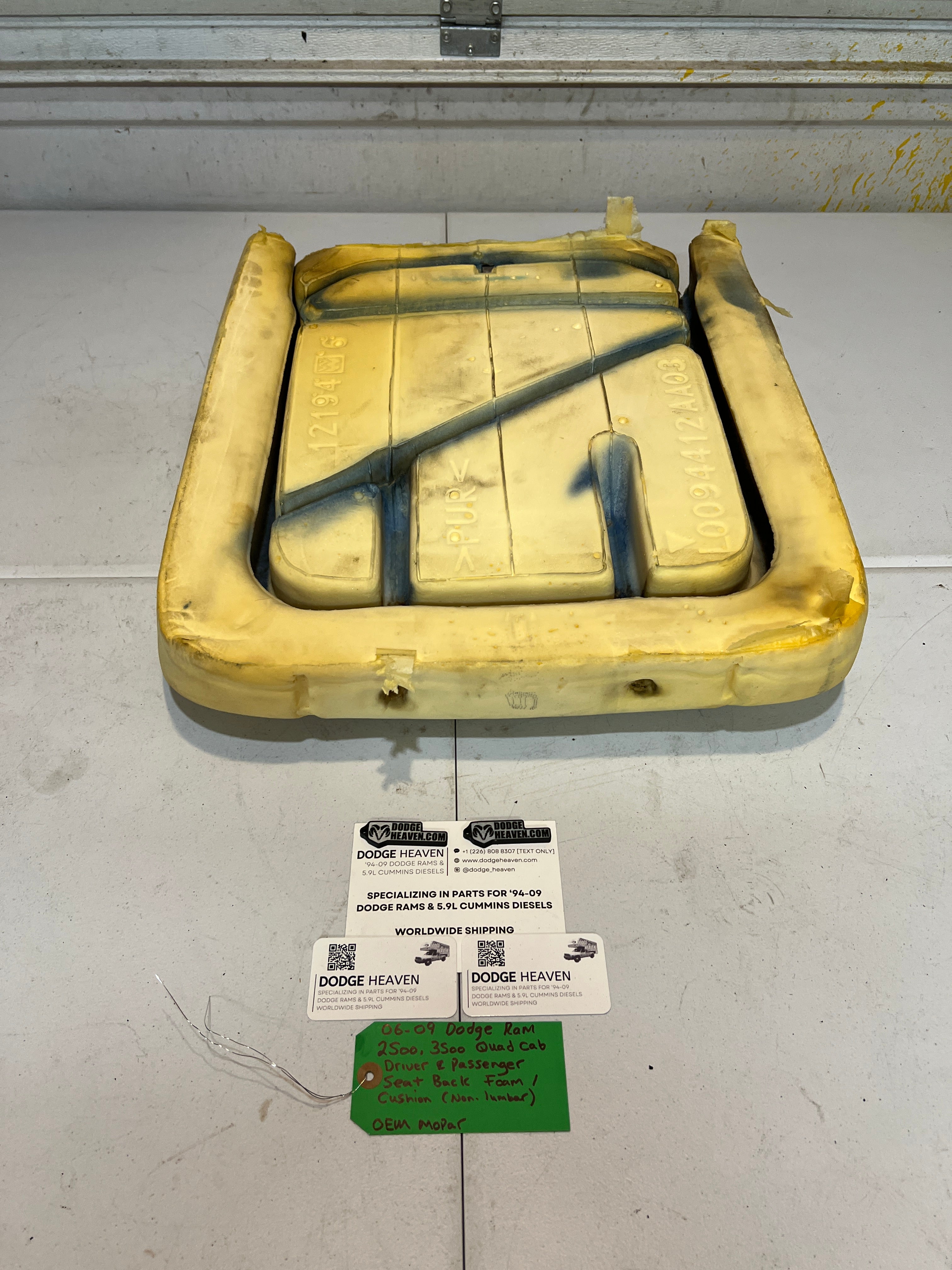 2006-2009 Dodge Ram 2500 3500 Quad Cab Driver & Passenger Seat Back Foam