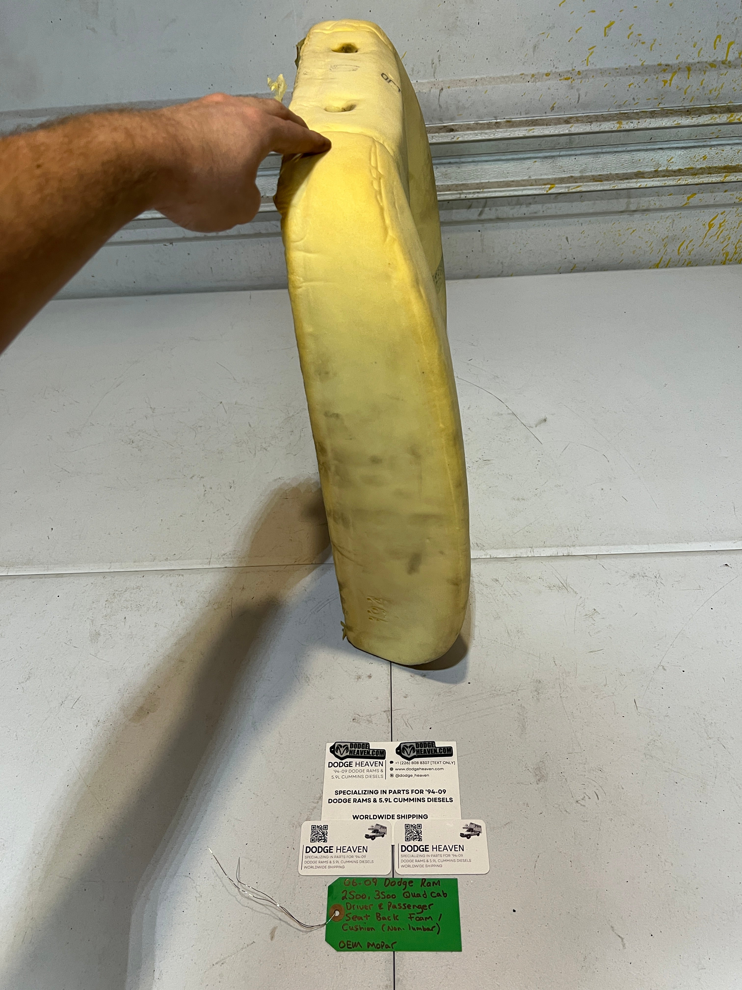 2006-2009 Dodge Ram 2500 3500 Quad Cab Driver & Passenger Seat Back Foam