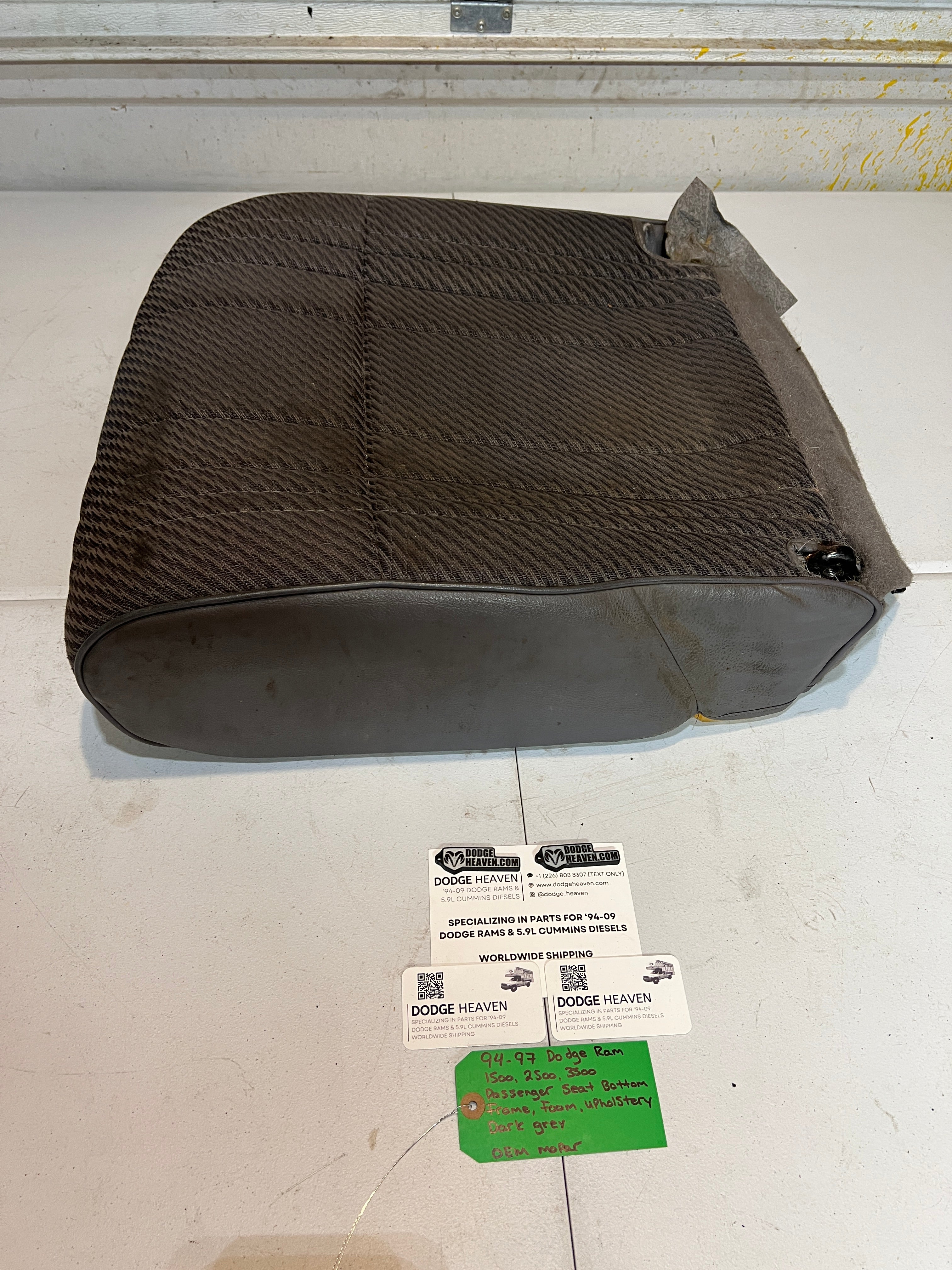 1994-1997 Dodge Raam 1500-3500 Passenger Seat Bottom Frame Foam Upholstery