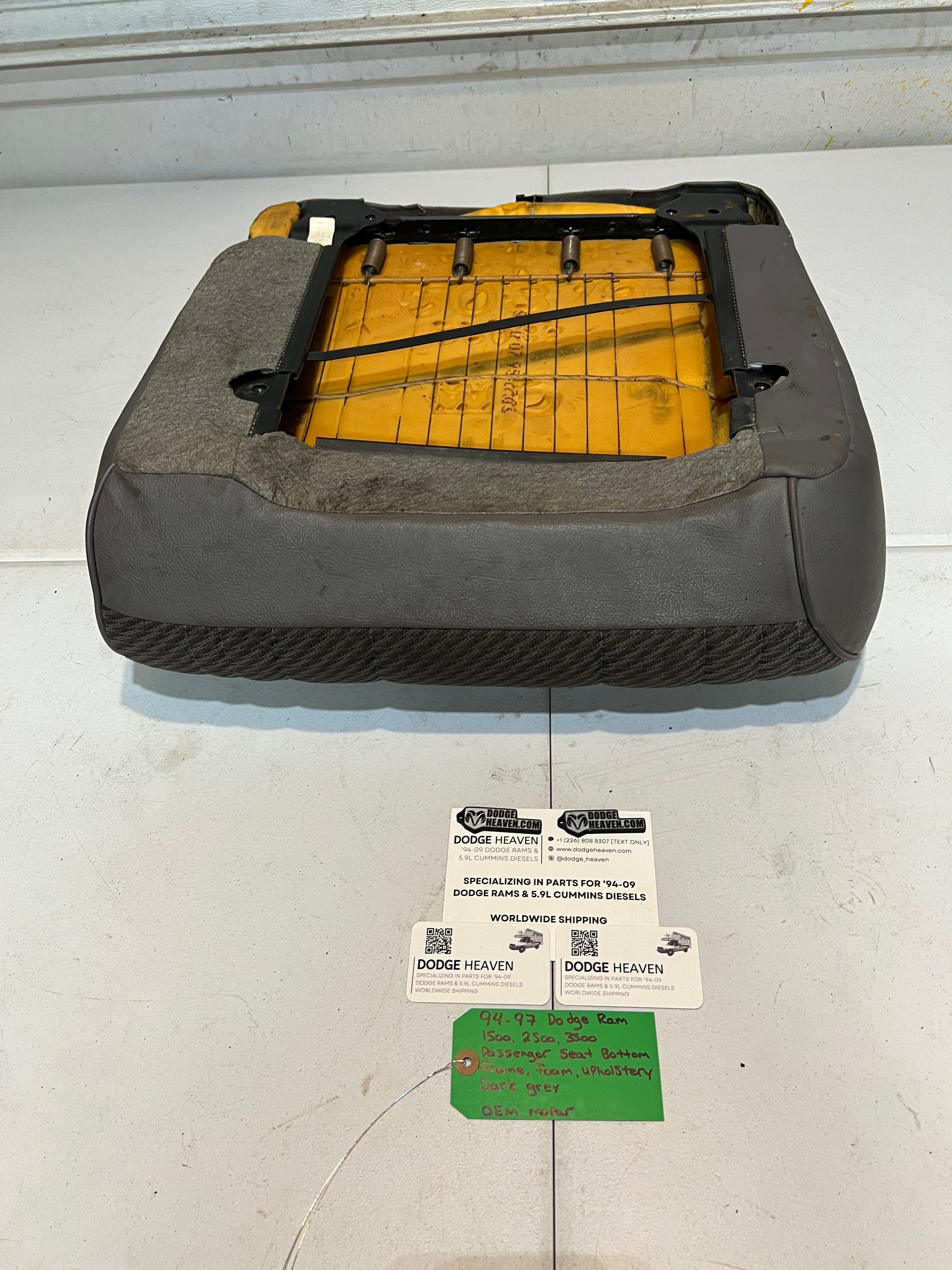 1994-1997 Dodge Raam 1500-3500 Passenger Seat Bottom Frame Foam Upholstery