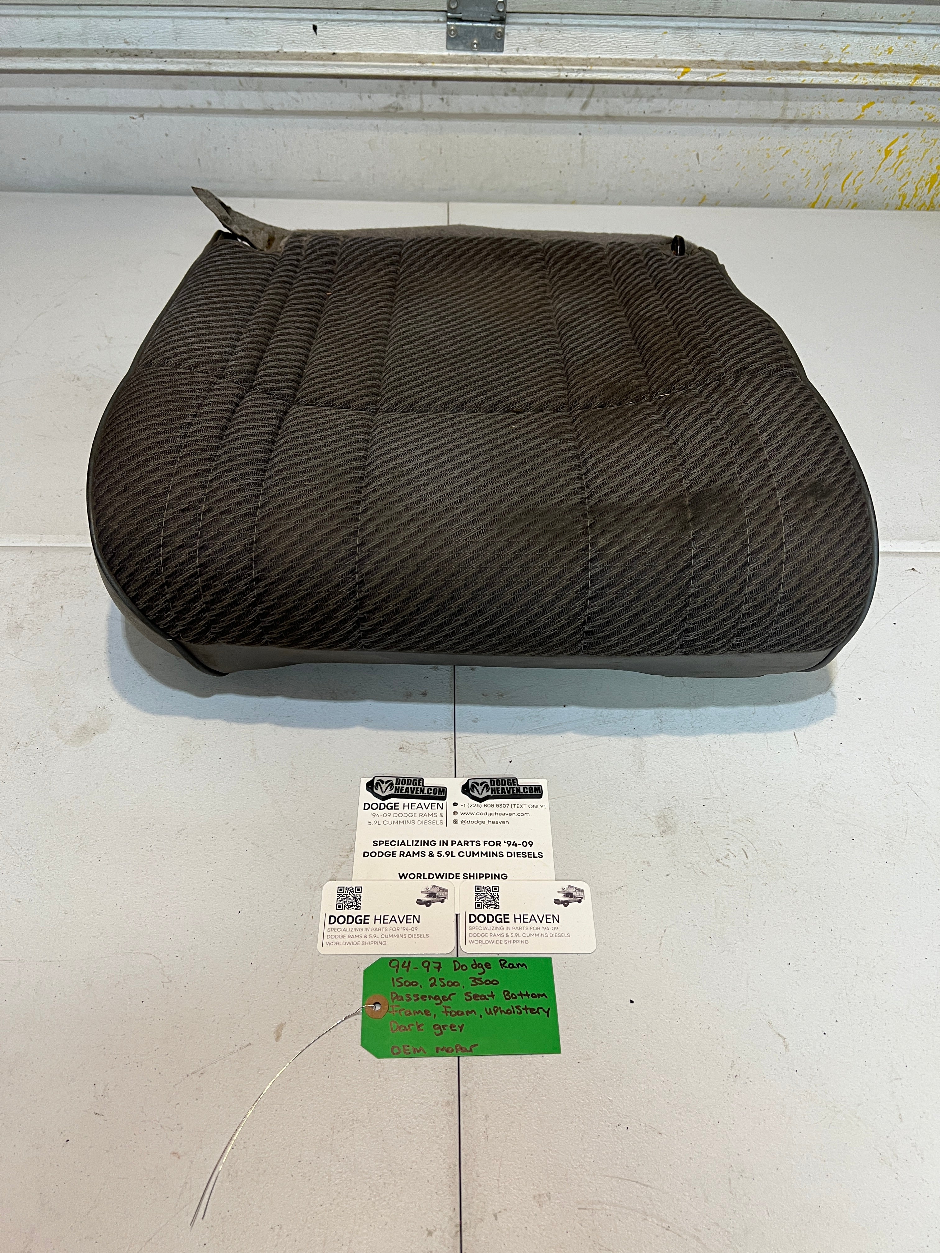 1994-1997 Dodge Raam 1500-3500 Passenger Seat Bottom Frame Foam Upholstery