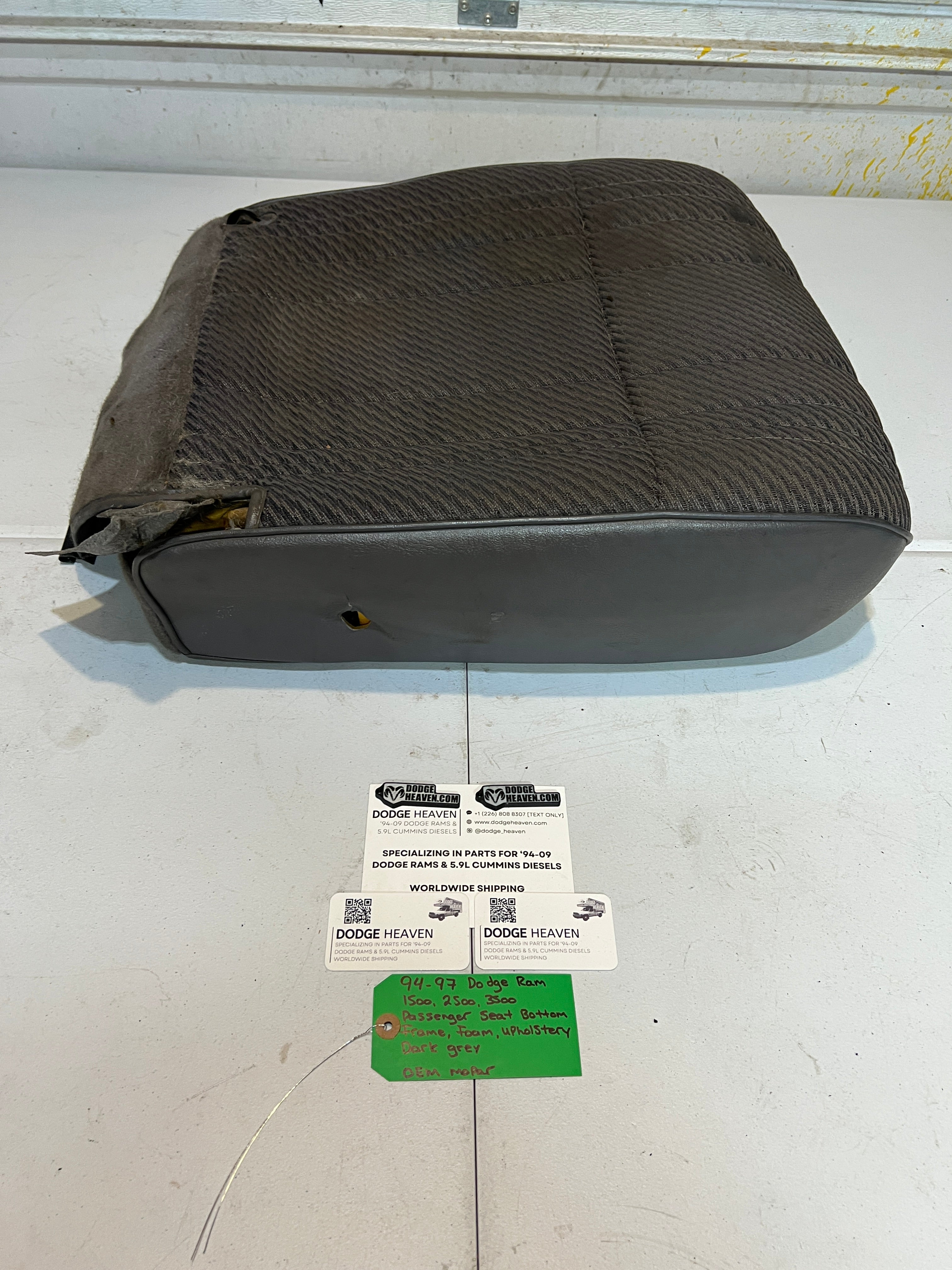 1994-1997 Dodge Raam 1500-3500 Passenger Seat Bottom Frame Foam Upholstery