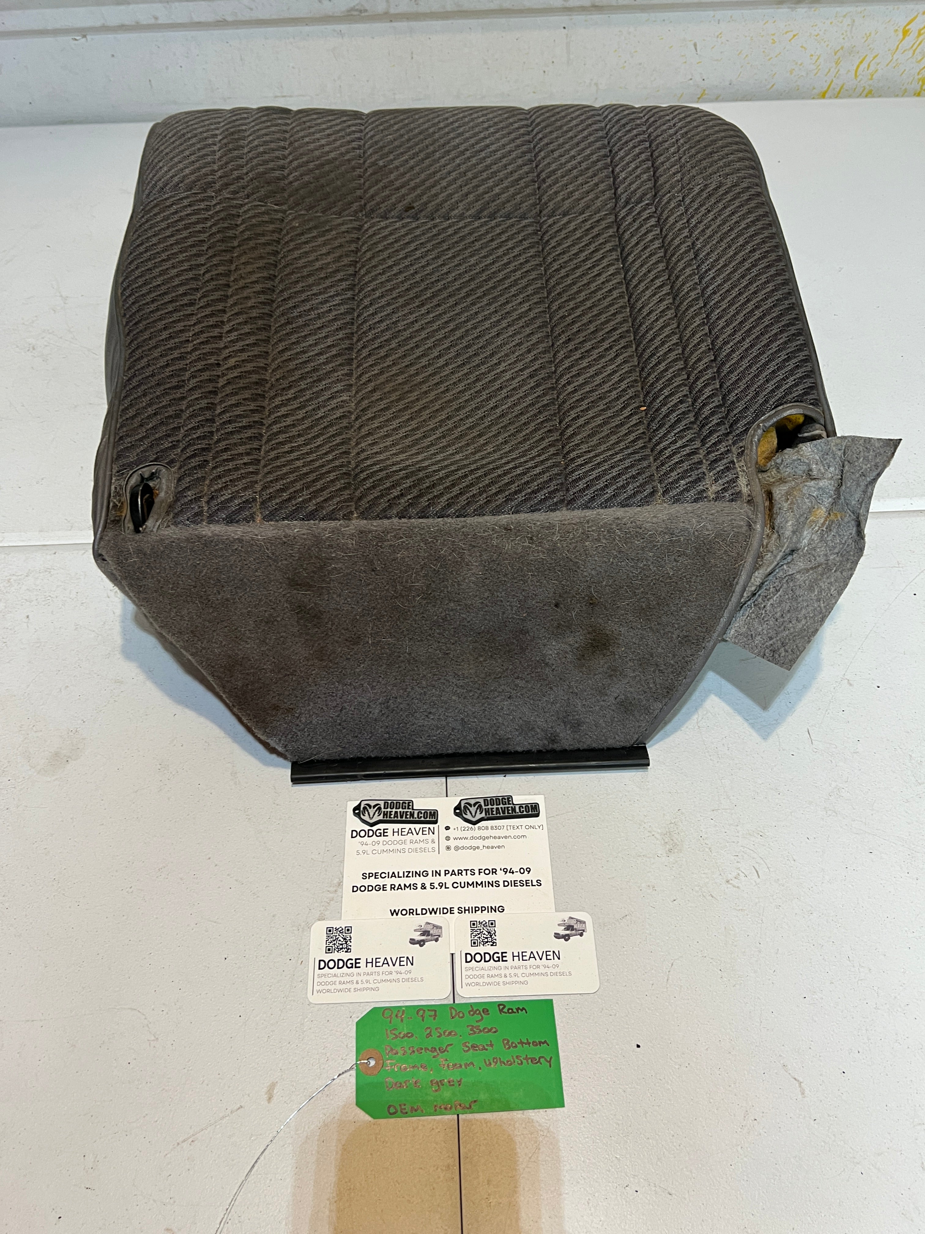 1994-1997 Dodge Raam 1500-3500 Passenger Seat Bottom Frame Foam Upholstery