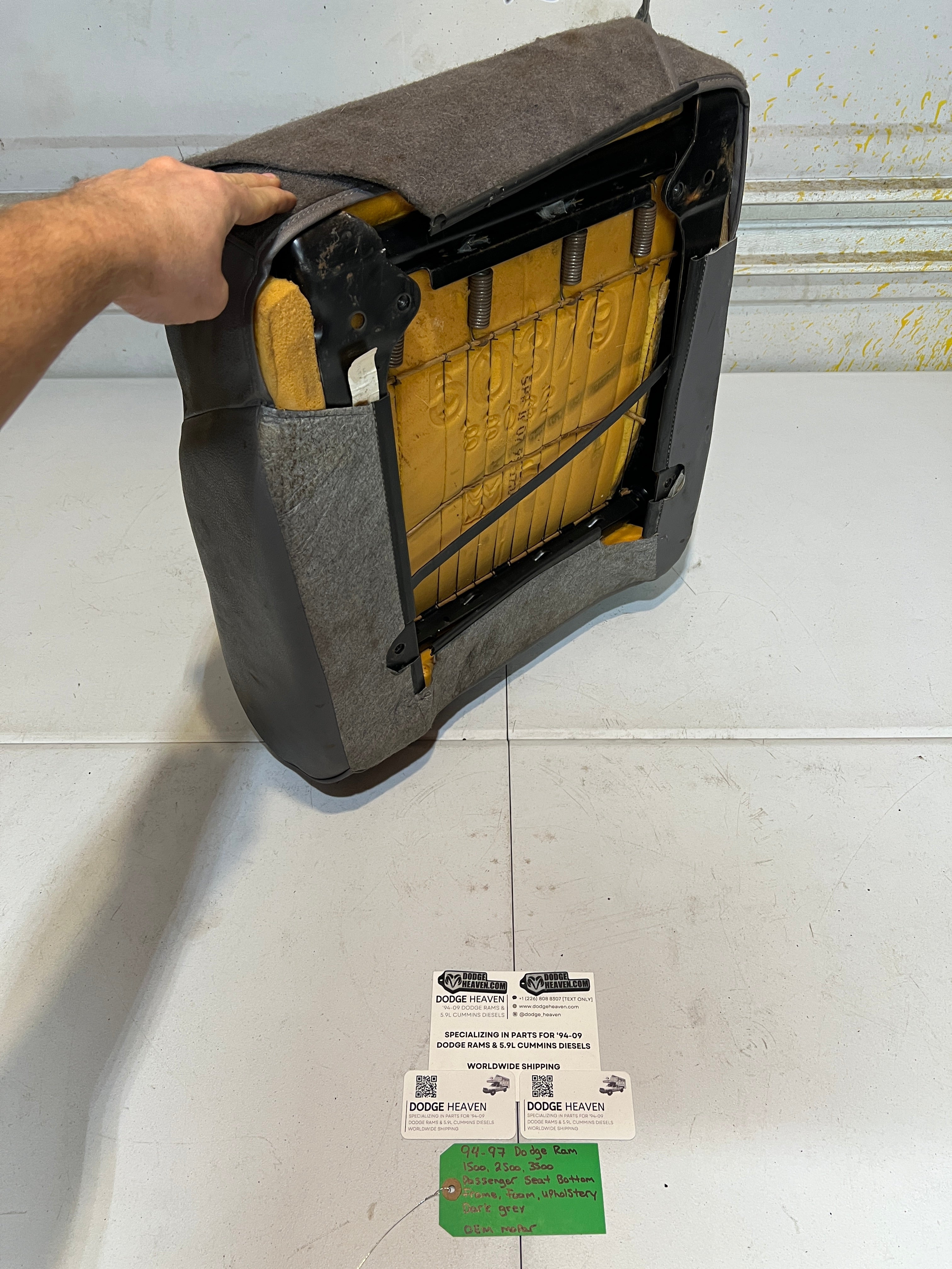 1994-1997 Dodge Raam 1500-3500 Passenger Seat Bottom Frame Foam Upholstery