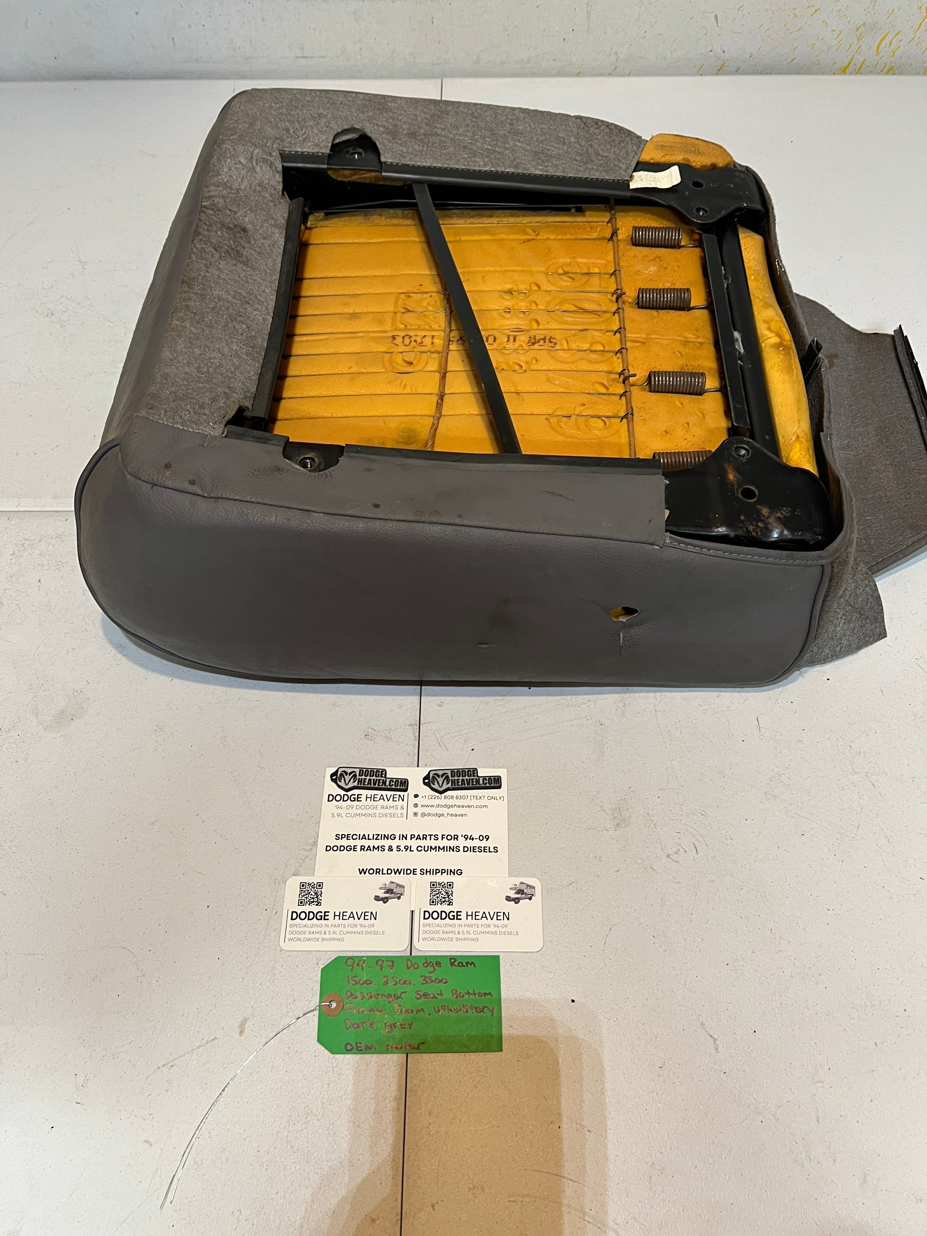 1994-1997 Dodge Raam 1500-3500 Passenger Seat Bottom Frame Foam Upholstery