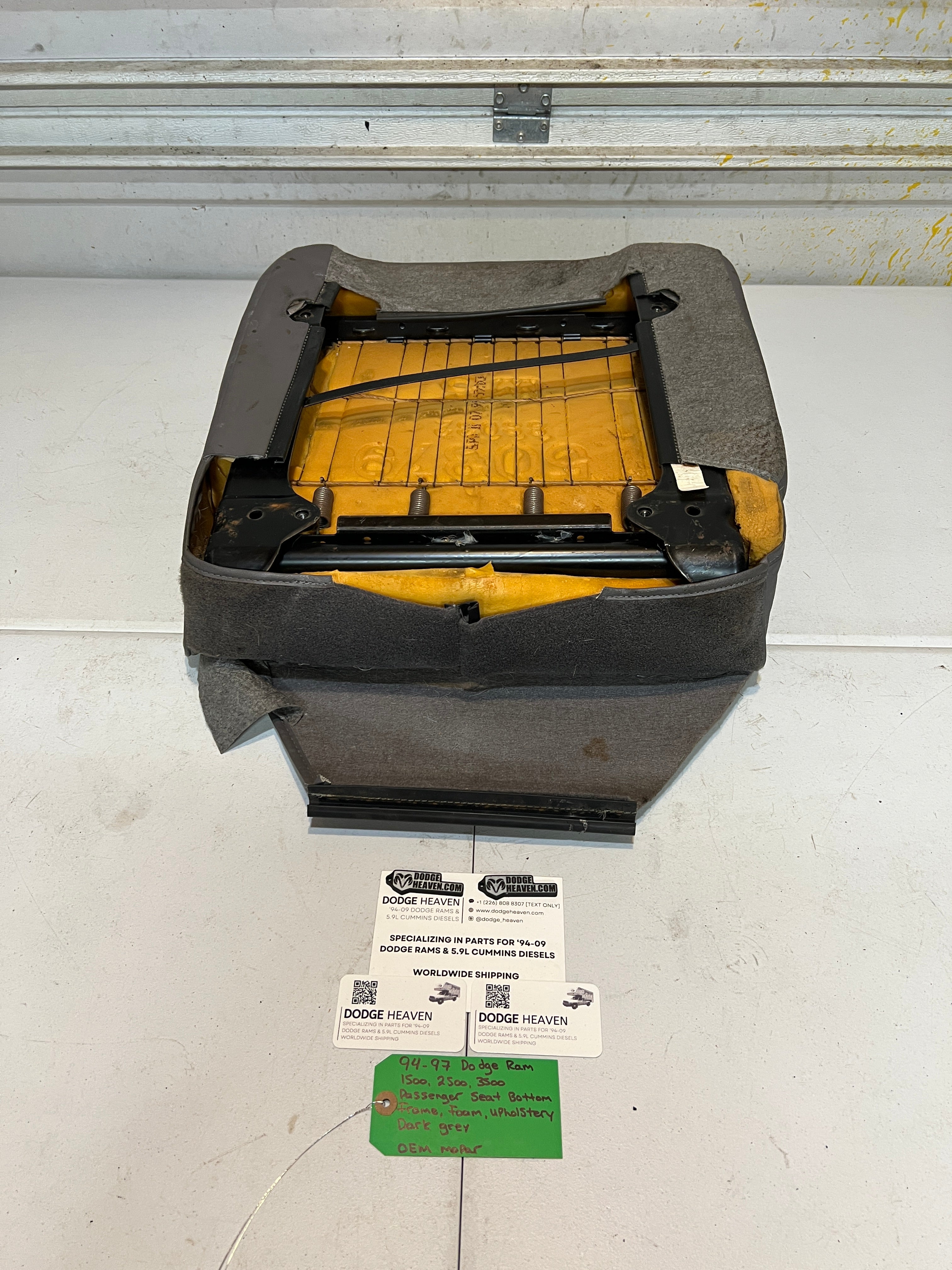 1994-1997 Dodge Raam 1500-3500 Passenger Seat Bottom Frame Foam Upholstery